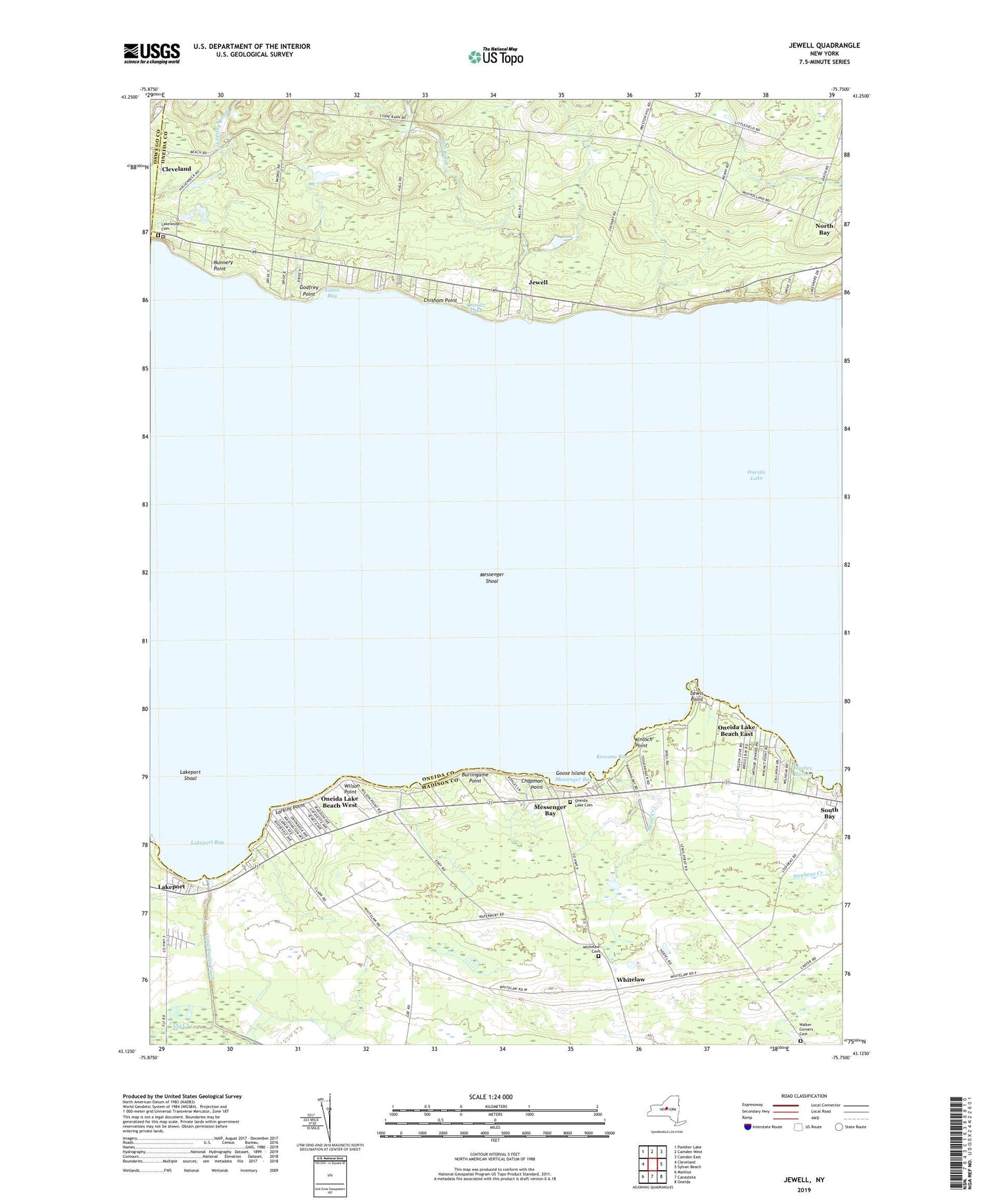 Jewell New York US Topo Map Image