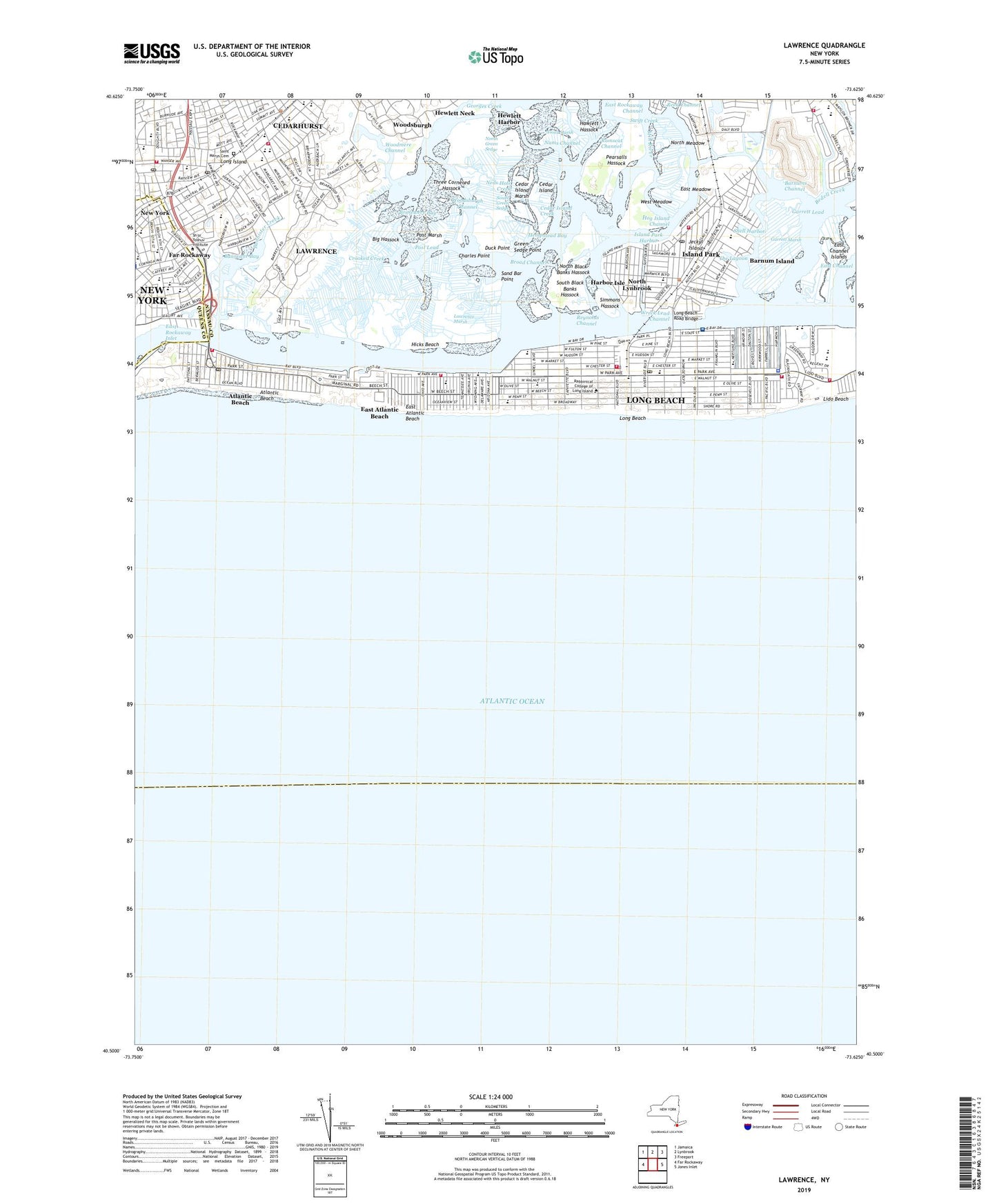 Lawrence New York US Topo Map Image