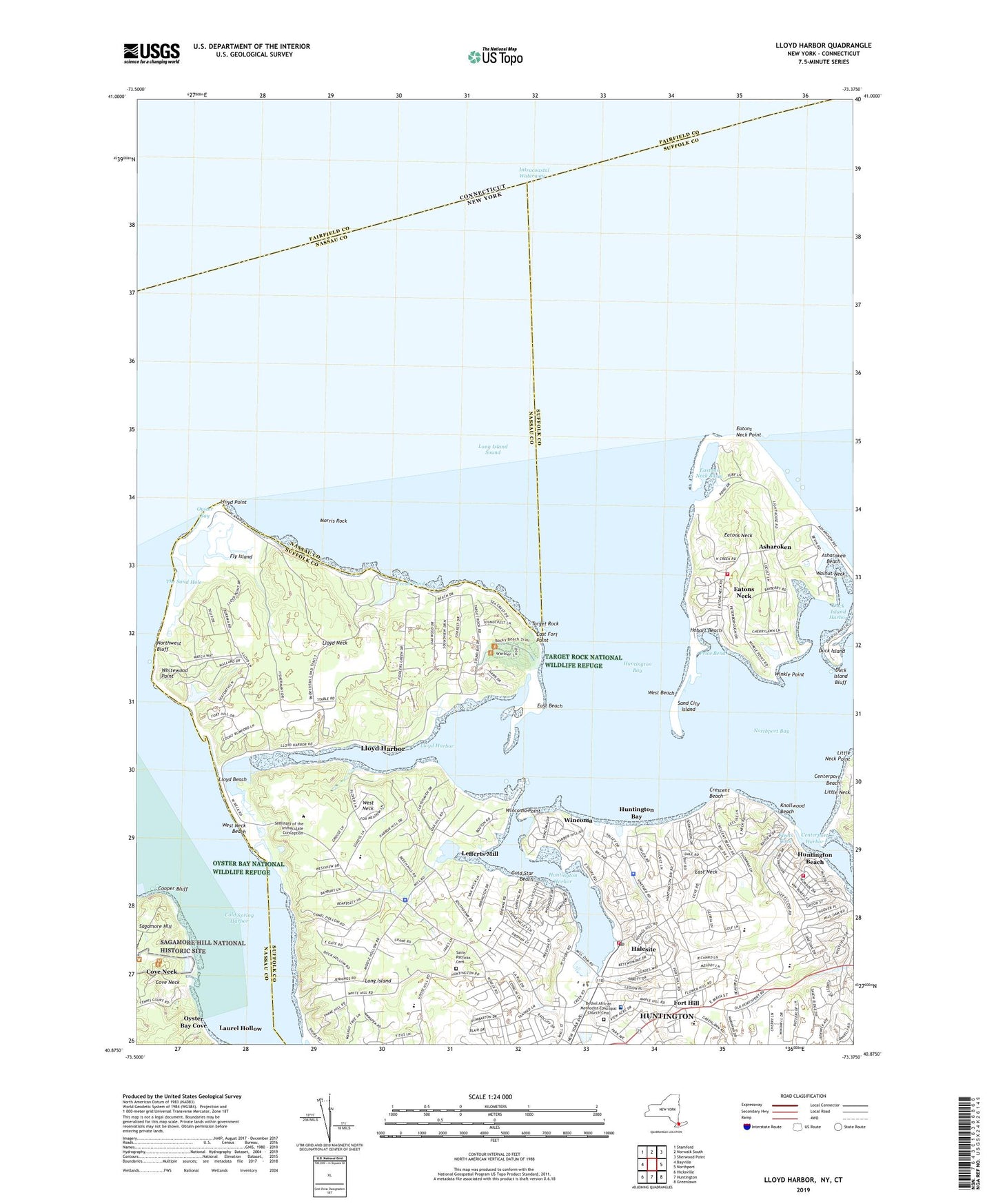Lloyd Harbor New York US Topo Map Image