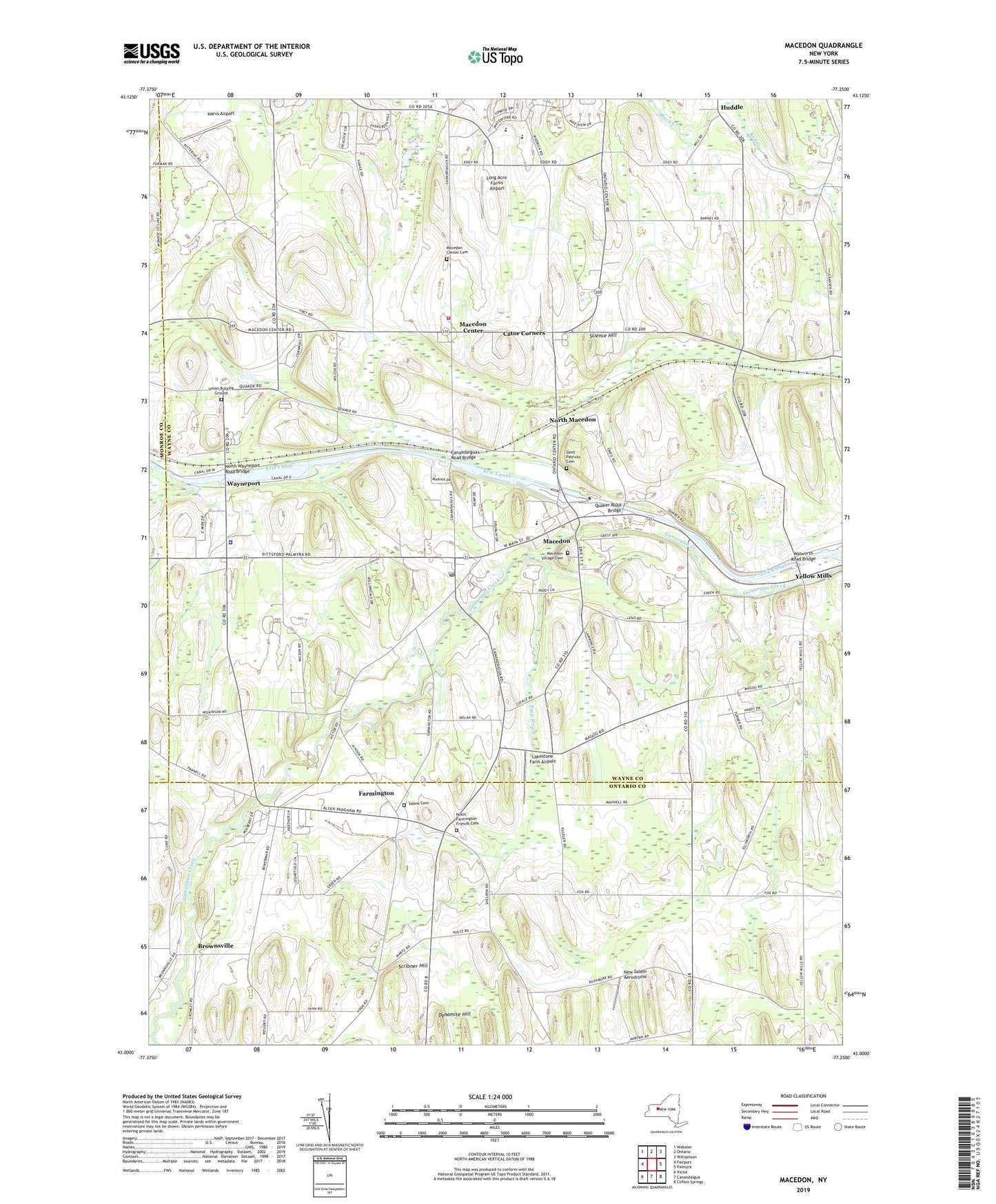 Macedon New York US Topo Map Image
