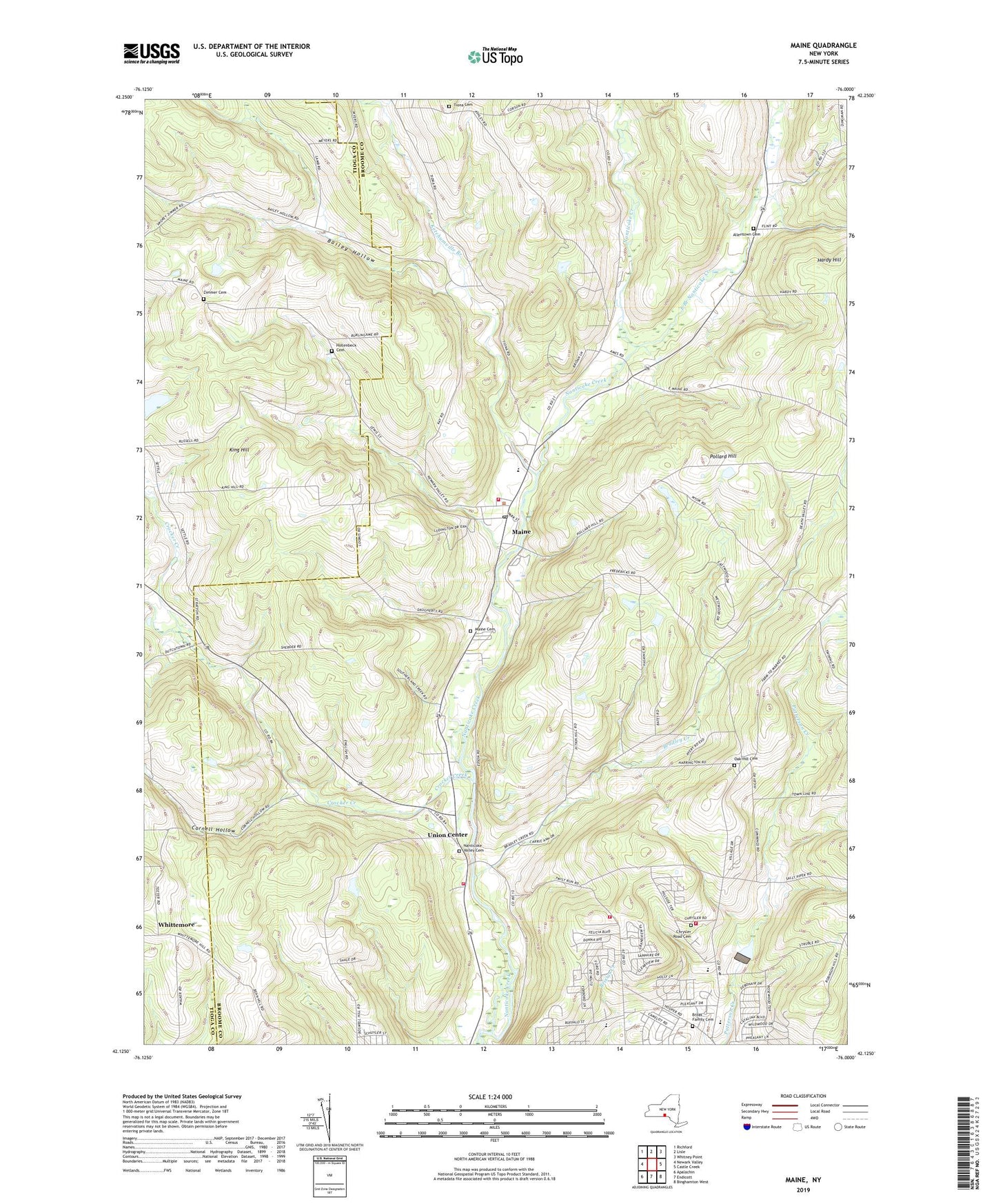 Maine New York US Topo Map Image