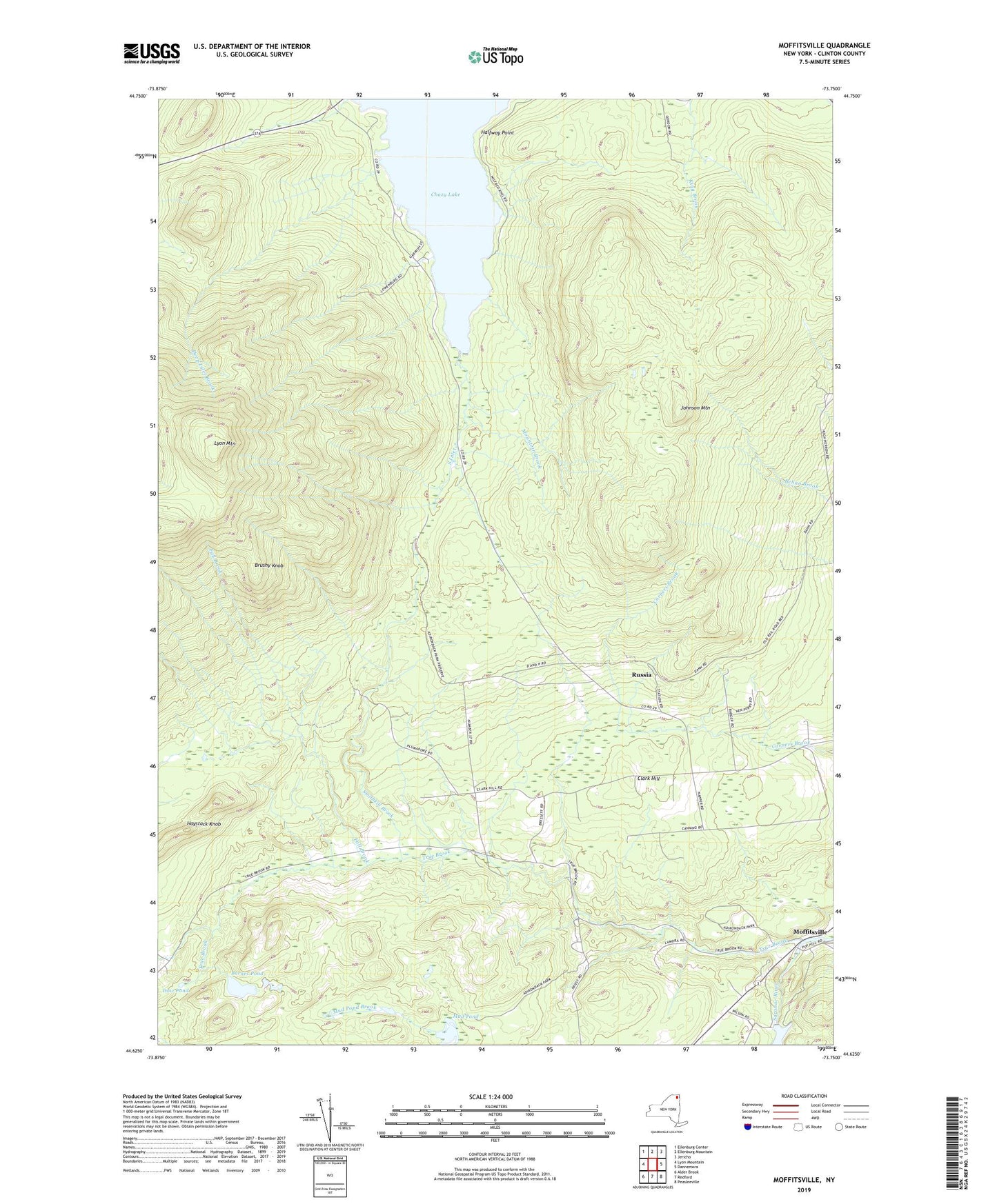 Moffitsville New York US Topo Map Image