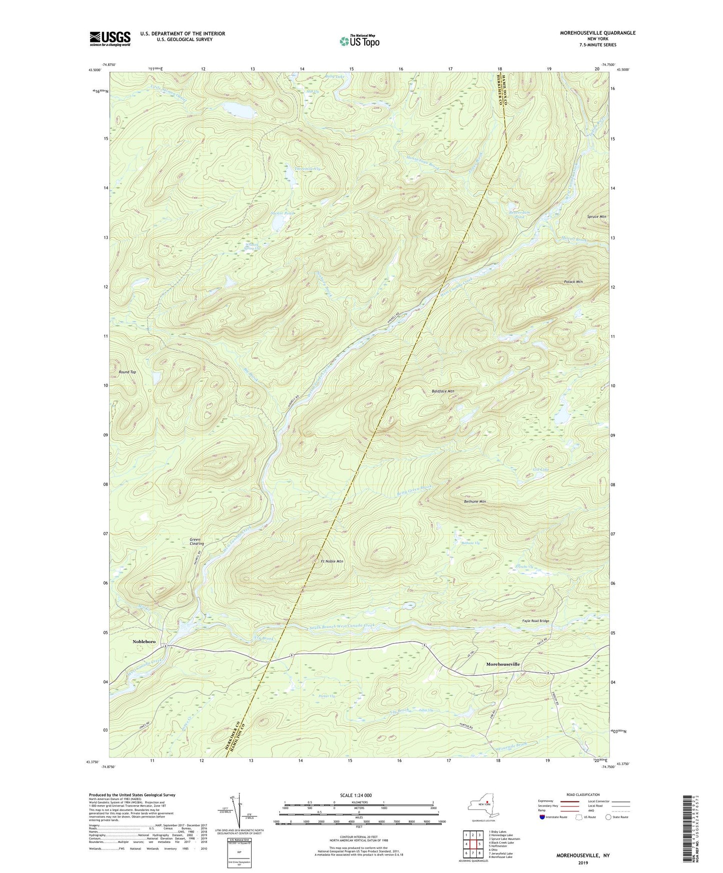 Morehouseville New York US Topo Map Image
