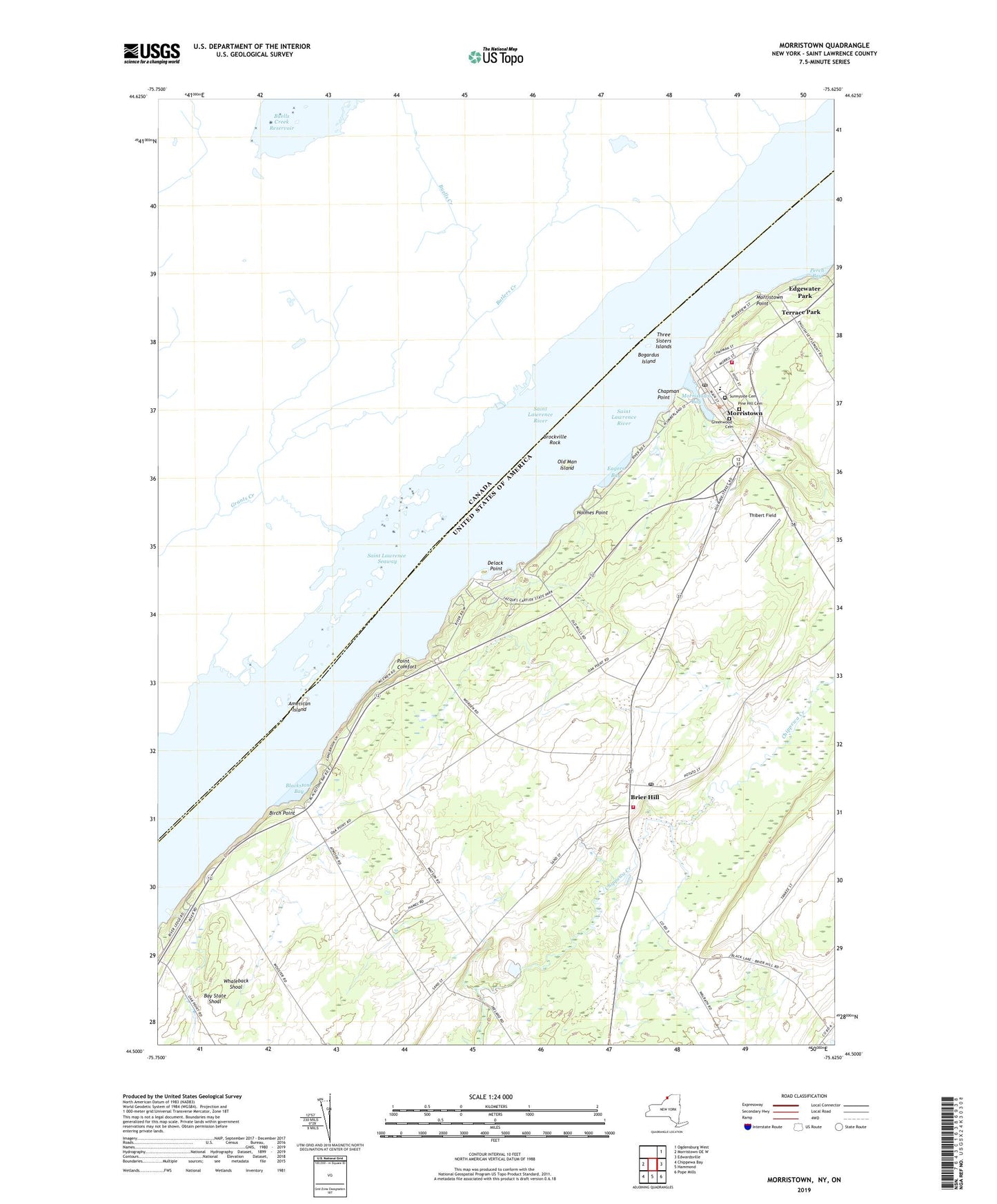 Morristown New York US Topo Map Image
