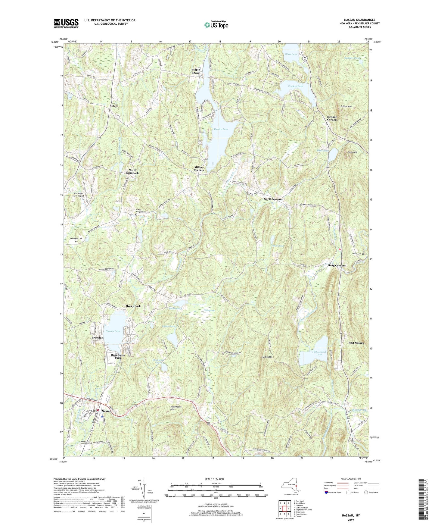 Nassau New York US Topo Map Image