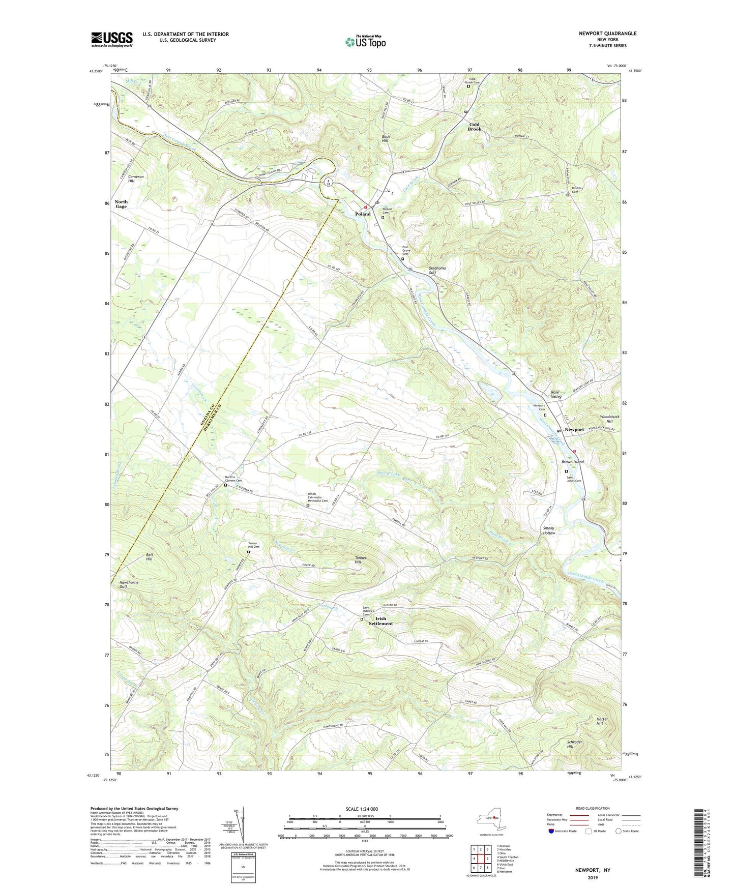 Newport New York US Topo Map Image