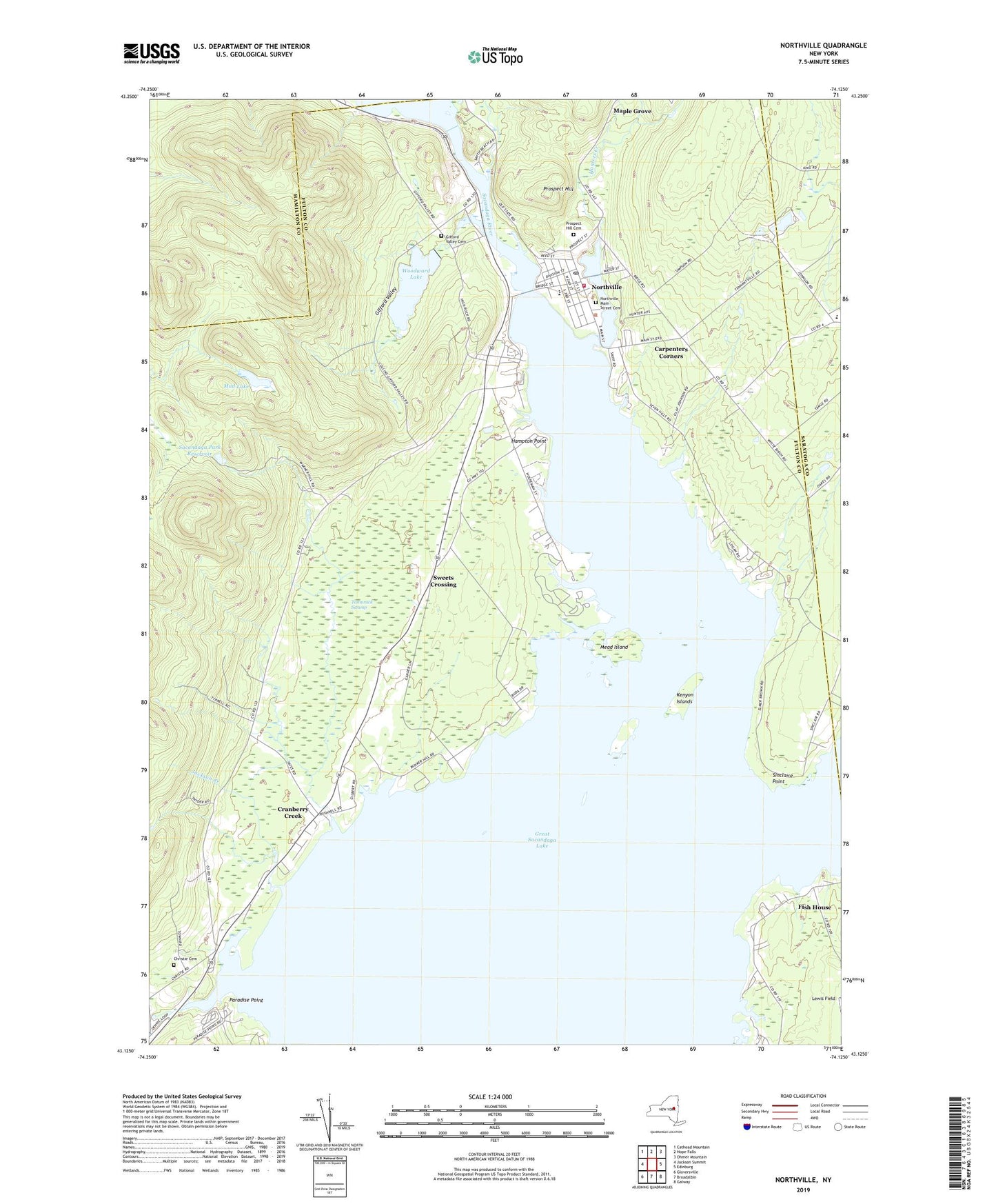 Northville New York US Topo Map Image