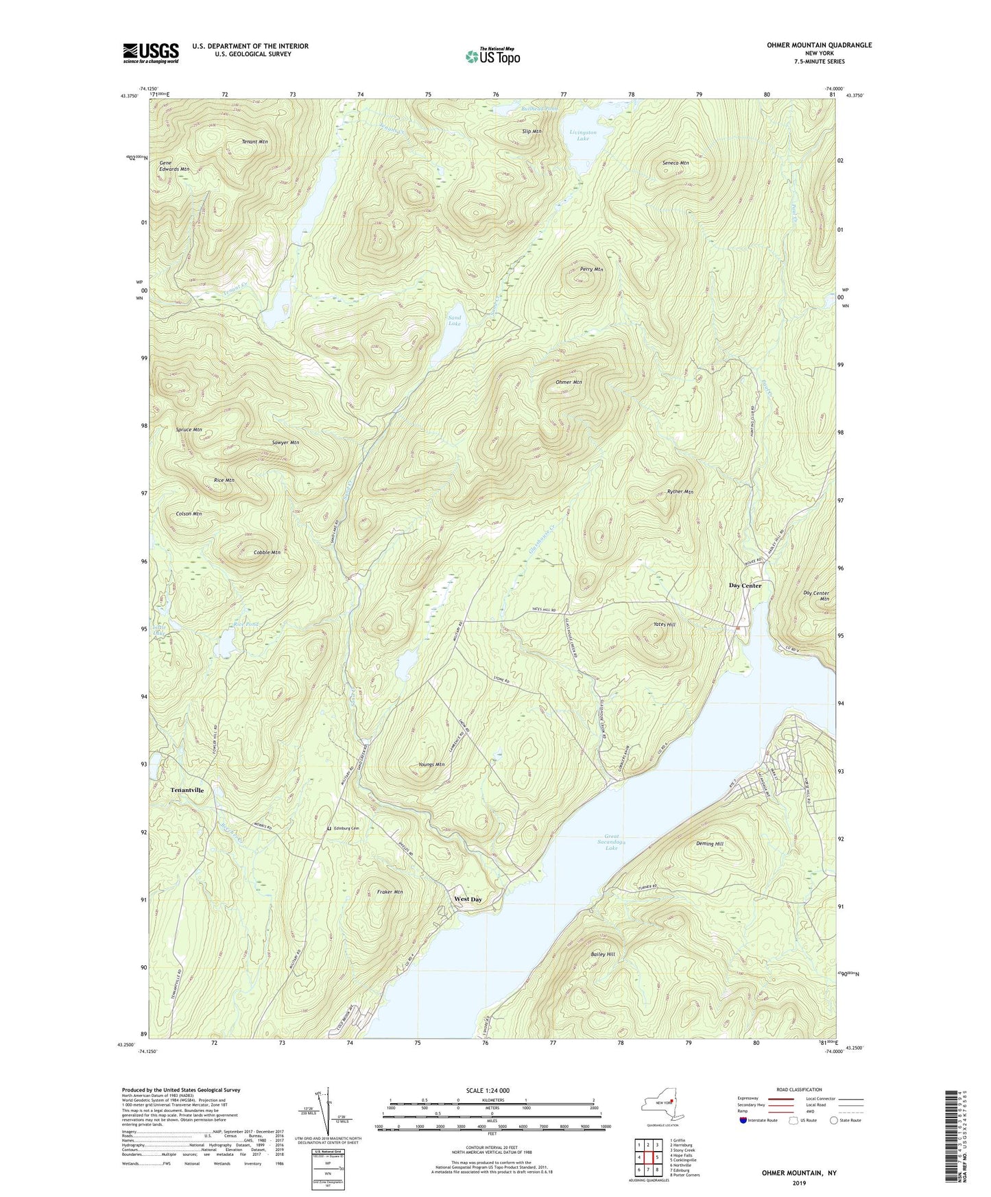 Ohmer Mountain New York US Topo Map Image
