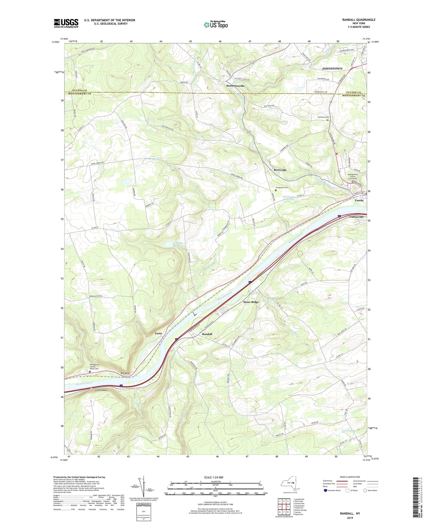 Randall New York US Topo Map Image