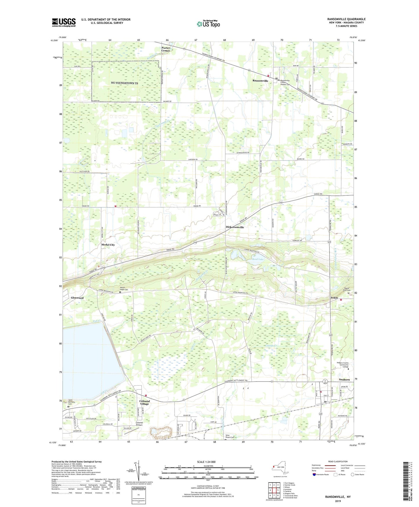 Ransomville New York US Topo Map Image