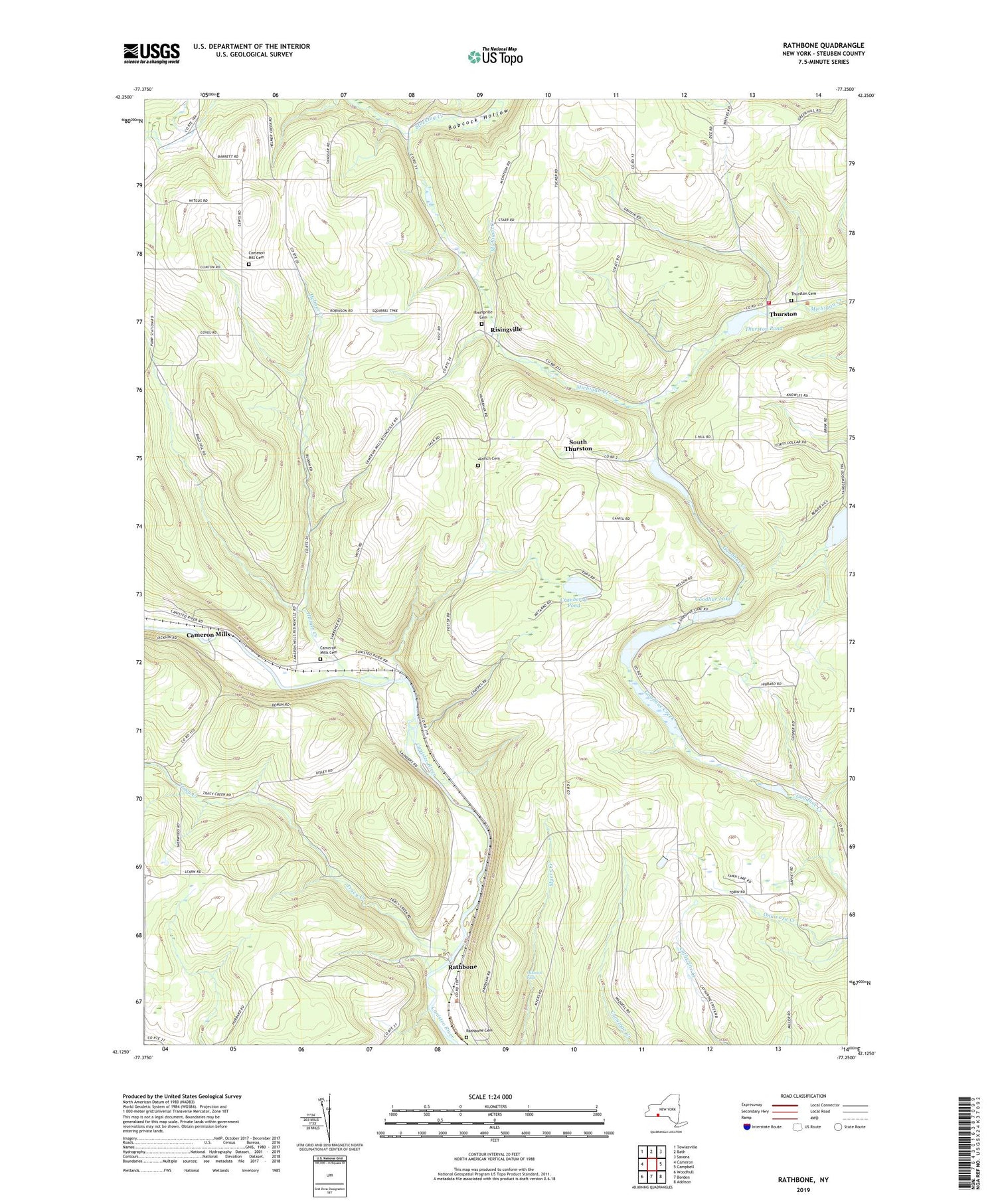 Rathbone New York US Topo Map Image