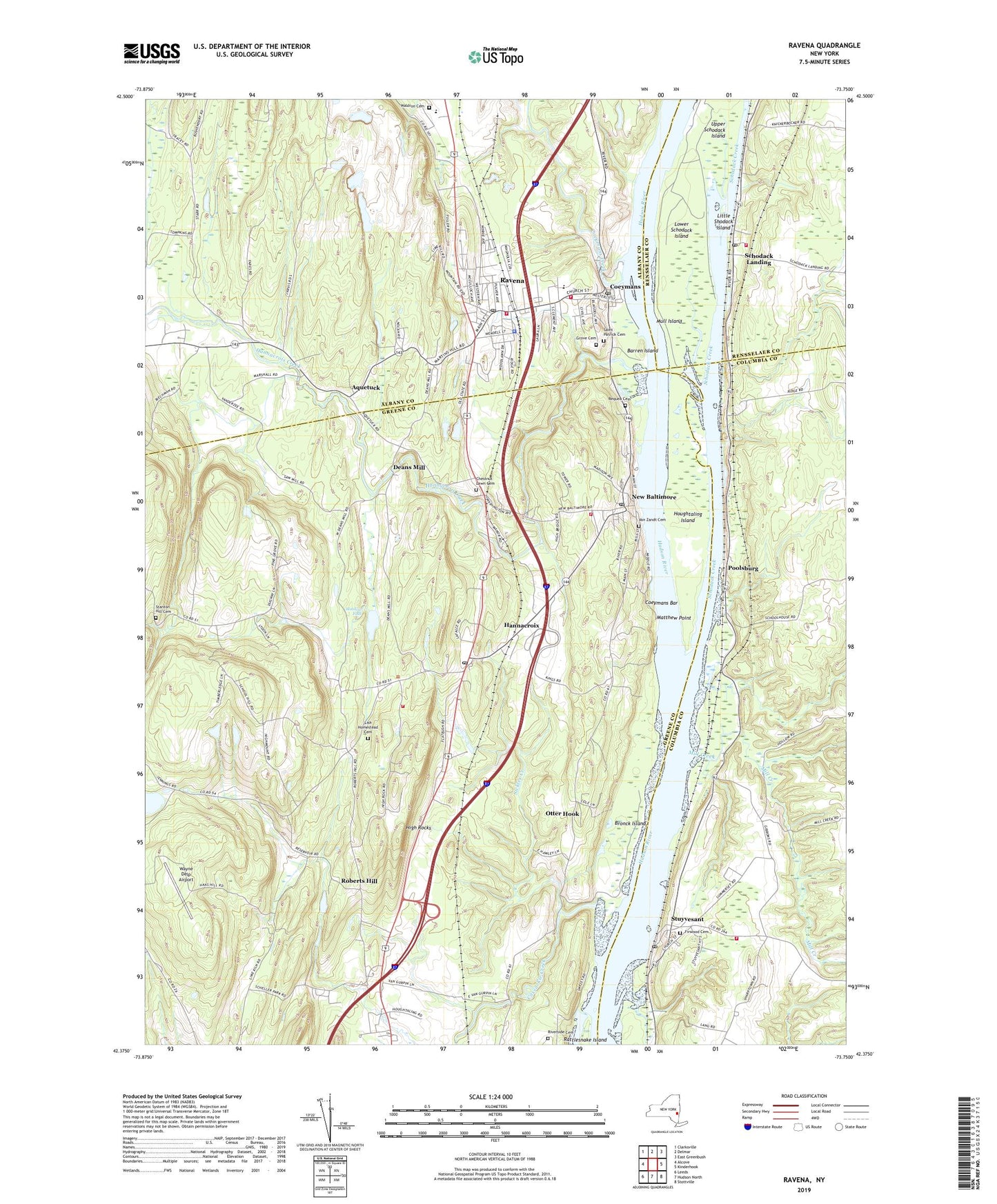 Ravena New York US Topo Map Image