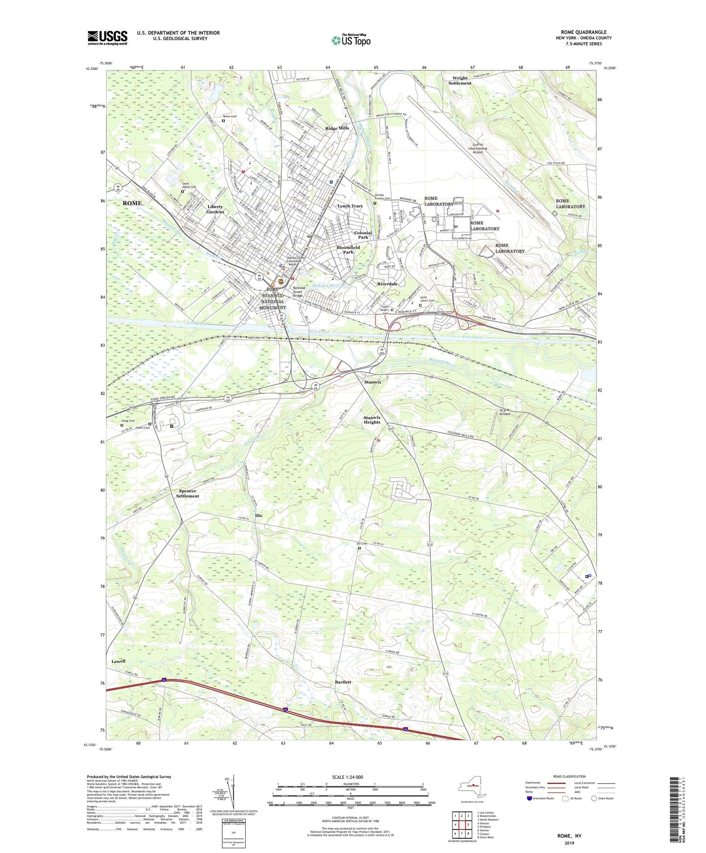 Rome New York US Topo Map Image