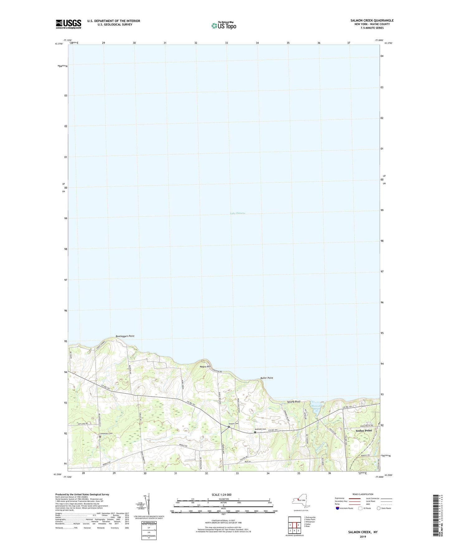 Salmon Creek New York US Topo Map Image