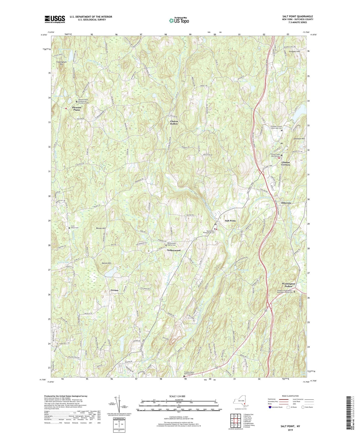 Salt Point New York US Topo Map Image