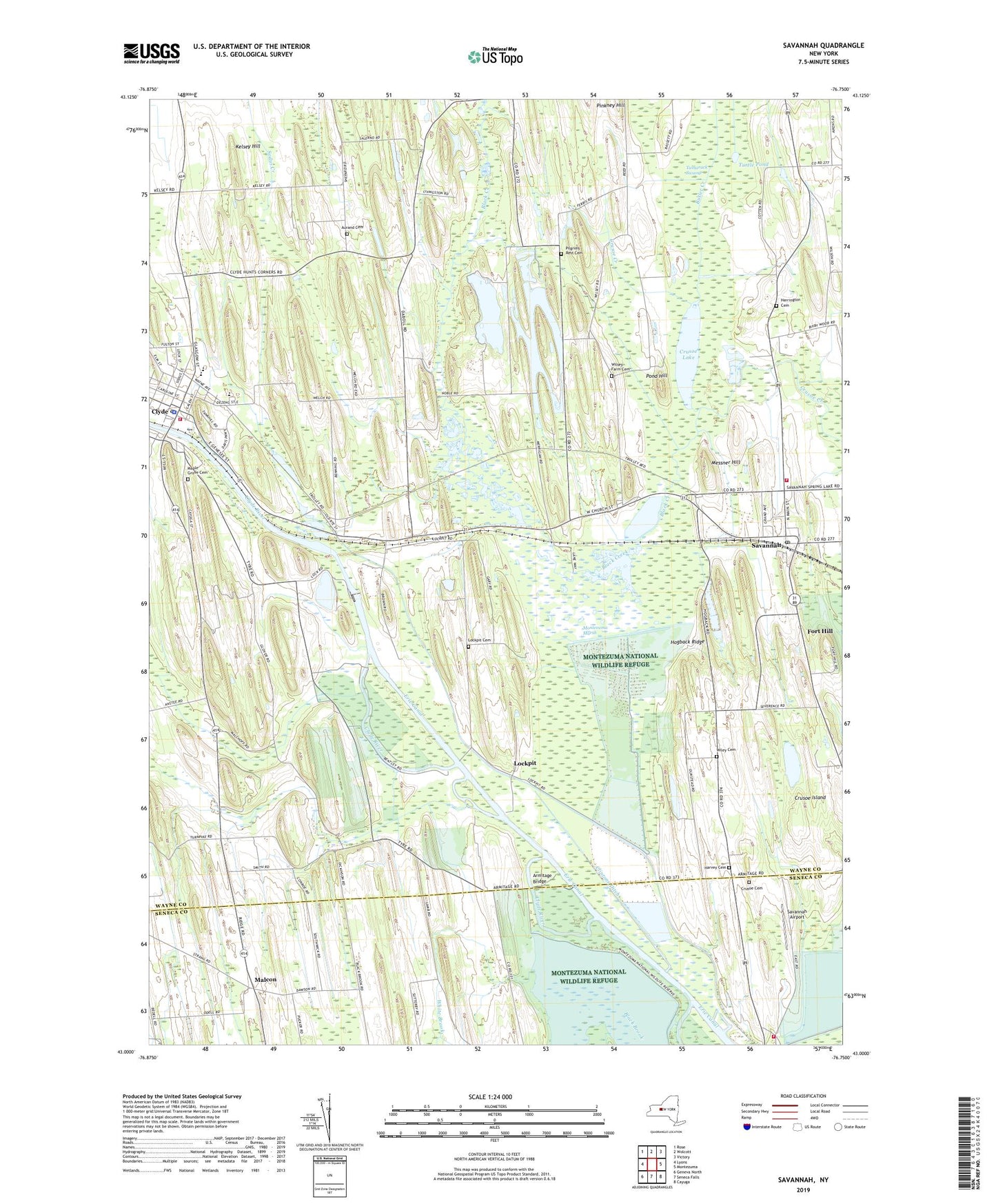 Savannah New York US Topo Map Image