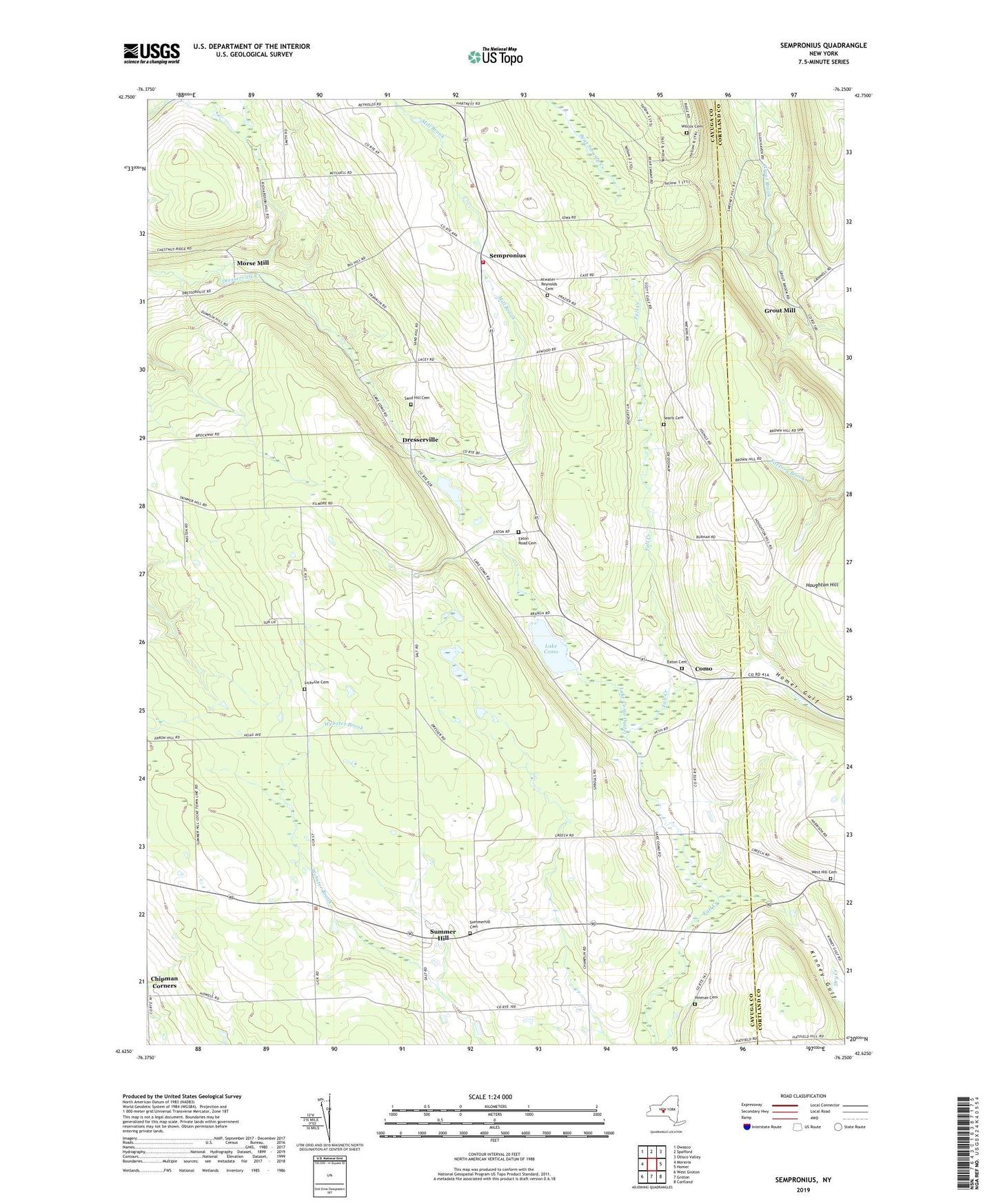 Sempronius New York US Topo Map Image