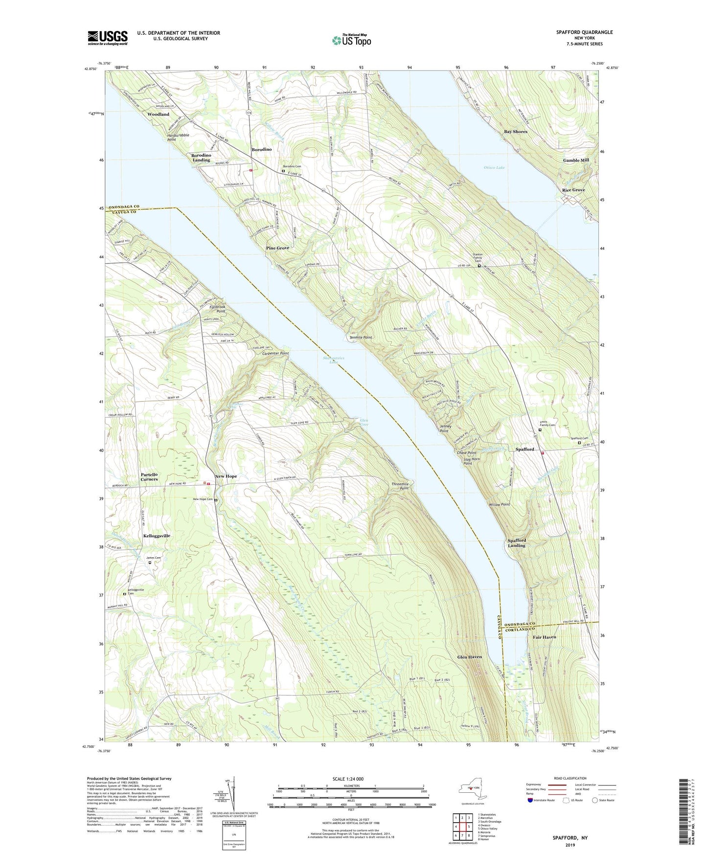 Spafford New York US Topo Map Image