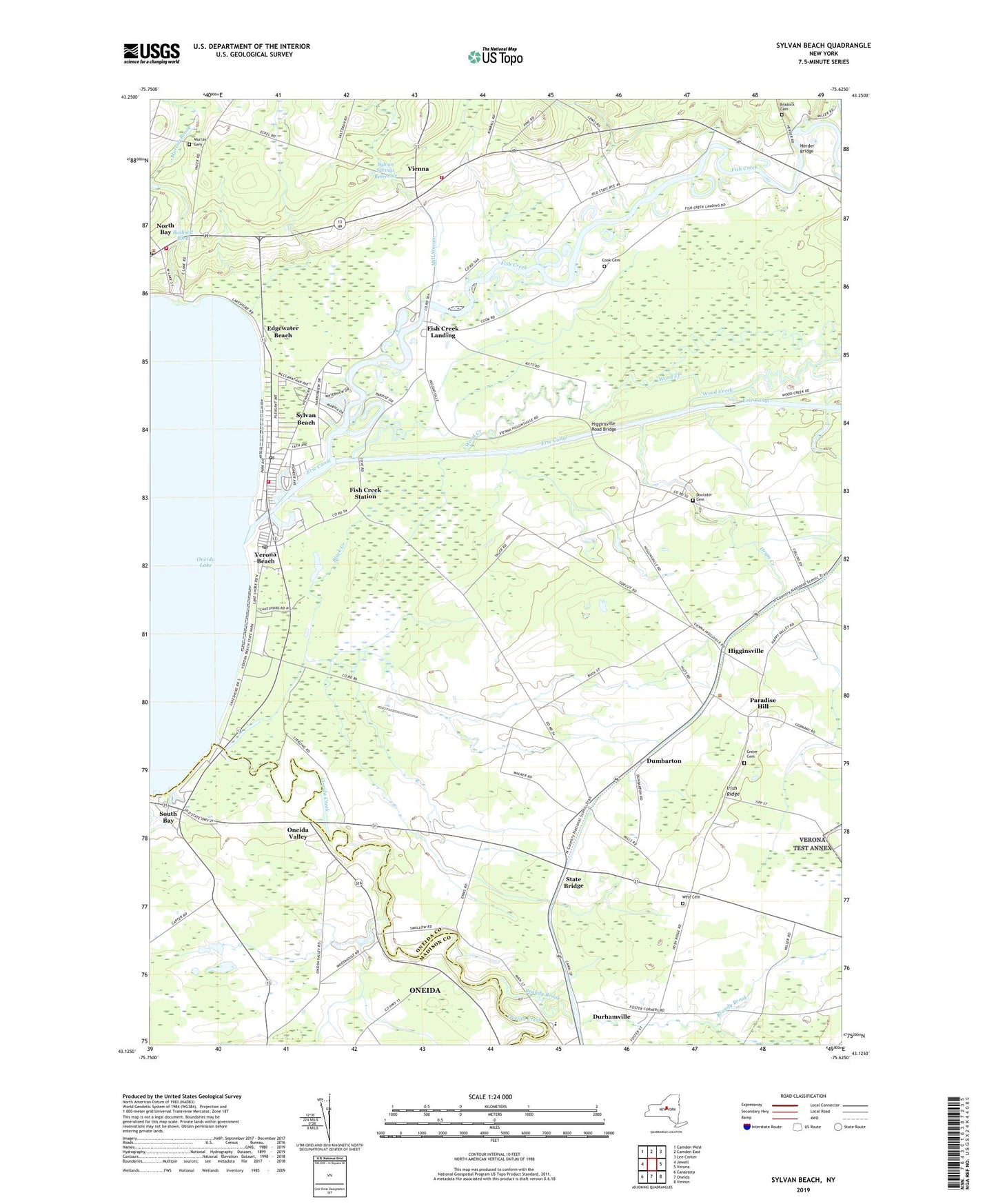 Sylvan Beach New York US Topo Map Image