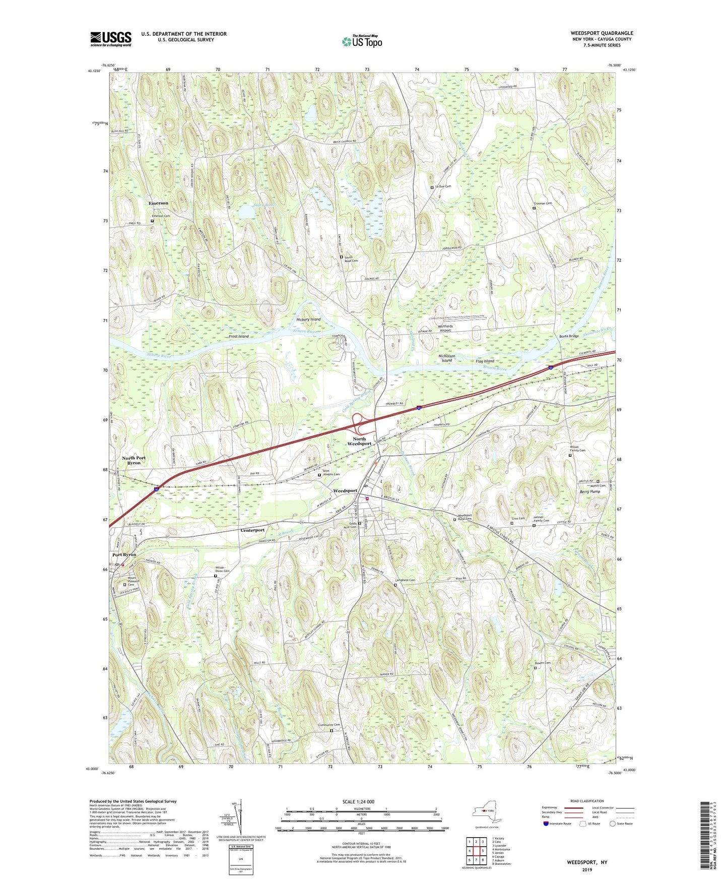 Weedsport New York US Topo Map Image