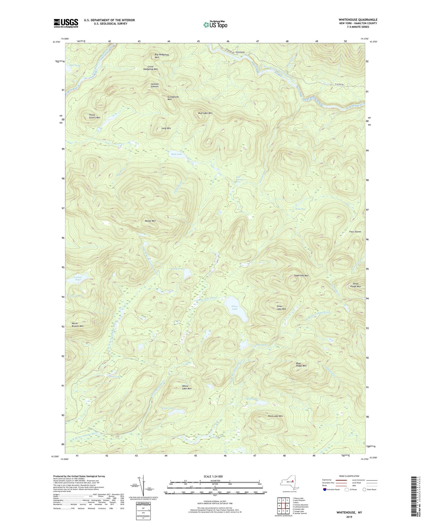 Whitehouse New York US Topo Map Image