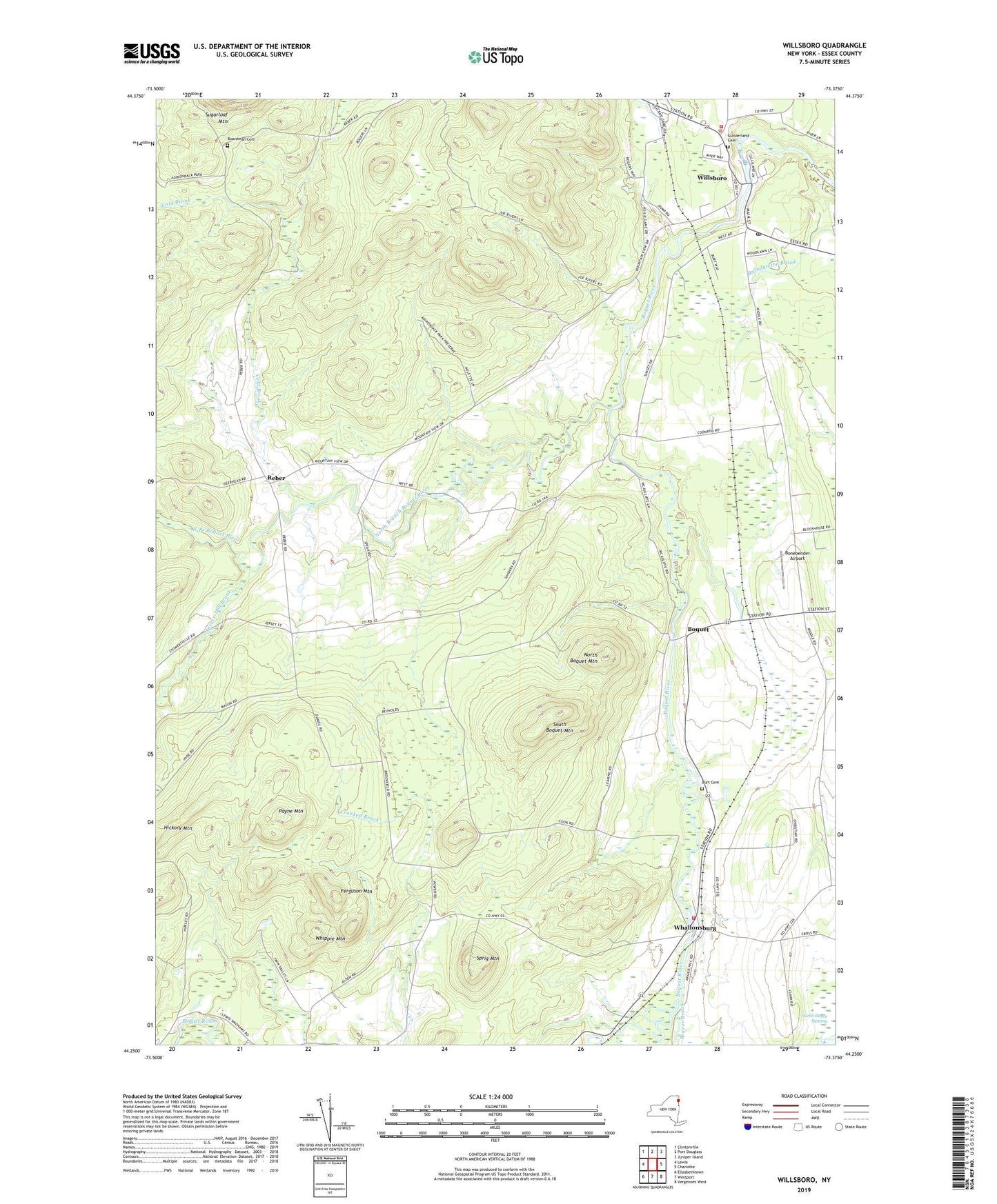 Willsboro New York US Topo Map Image