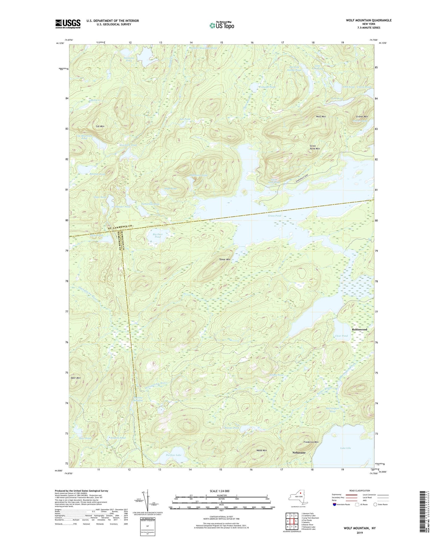 Wolf Mountain New York US Topo Map Image