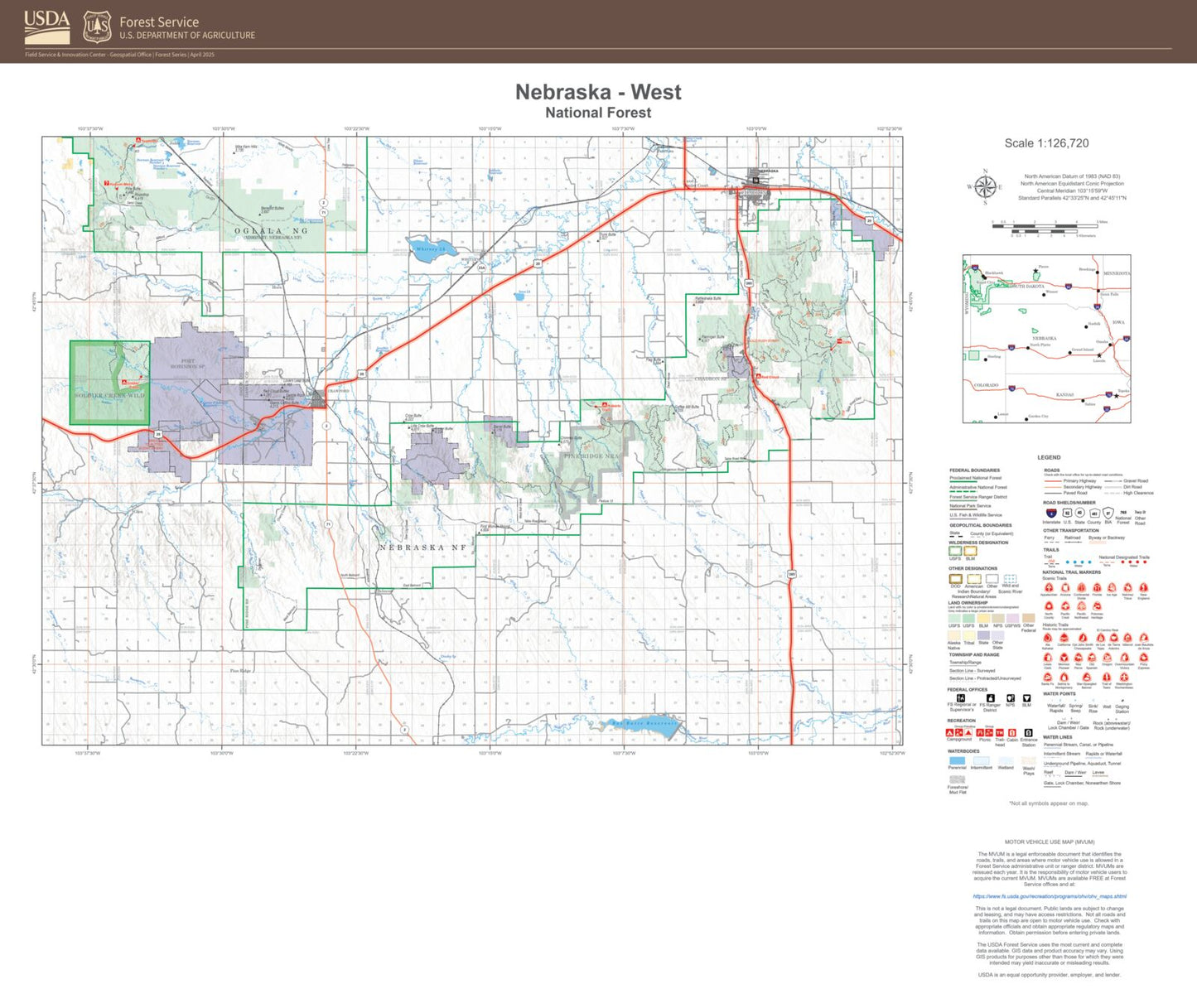 Nebraska National Forest West Map