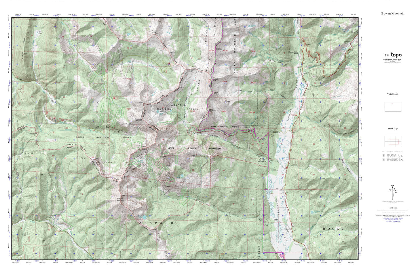 Never Summer Wilderness MyTopo Explorer Series Map Image