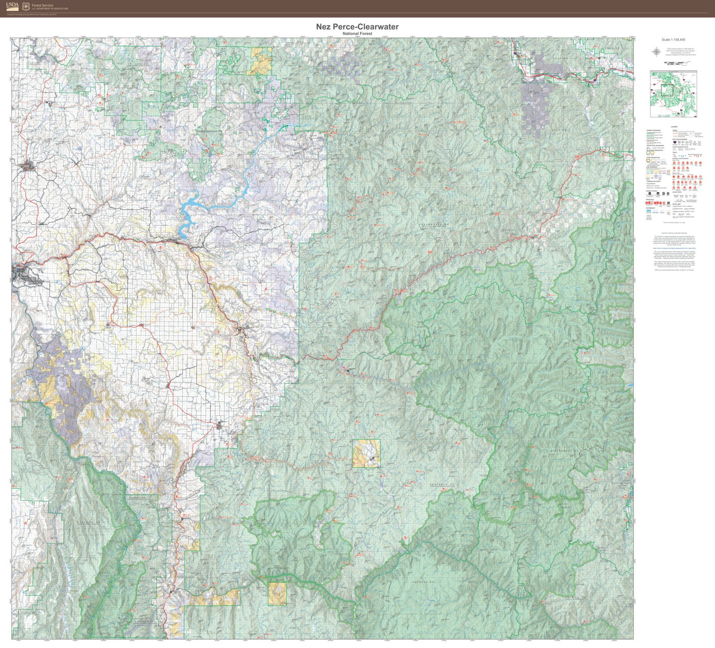 Nez Perce-Clearwater National Forest Map