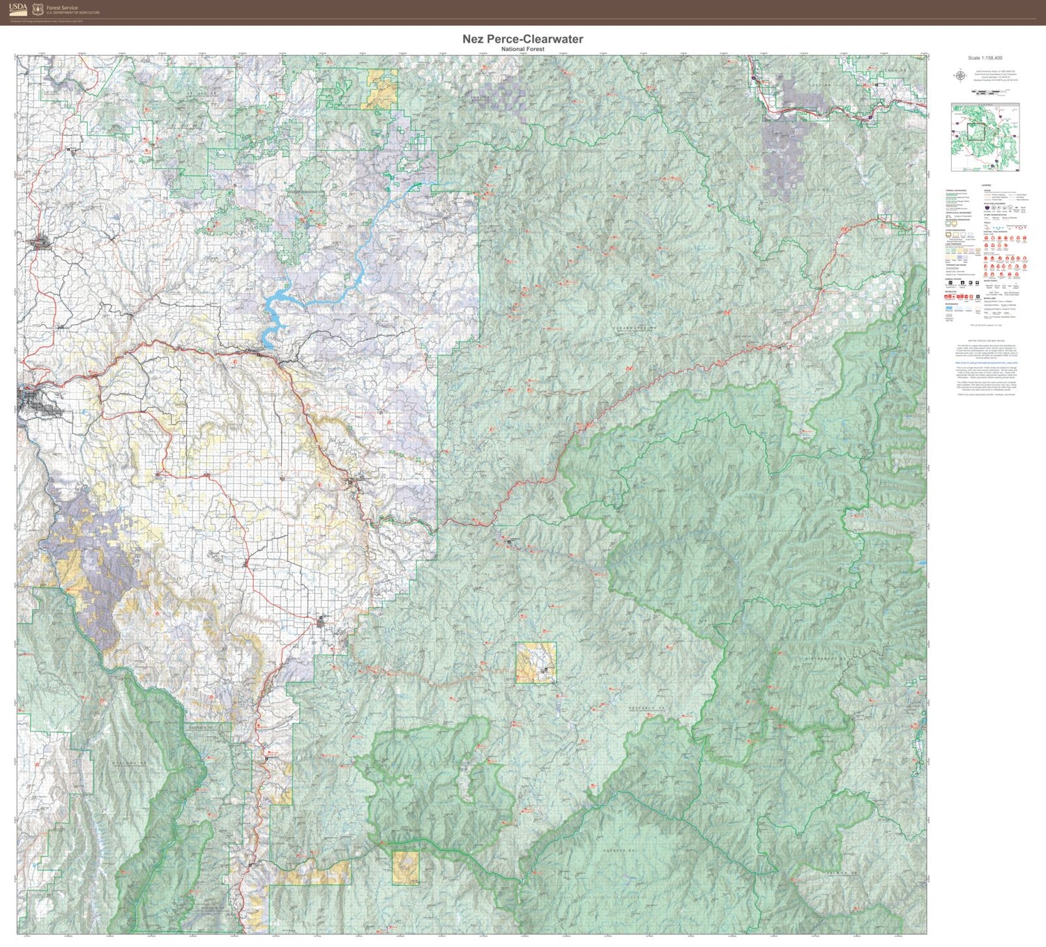 Nez Perce-Clearwater National Forest Map