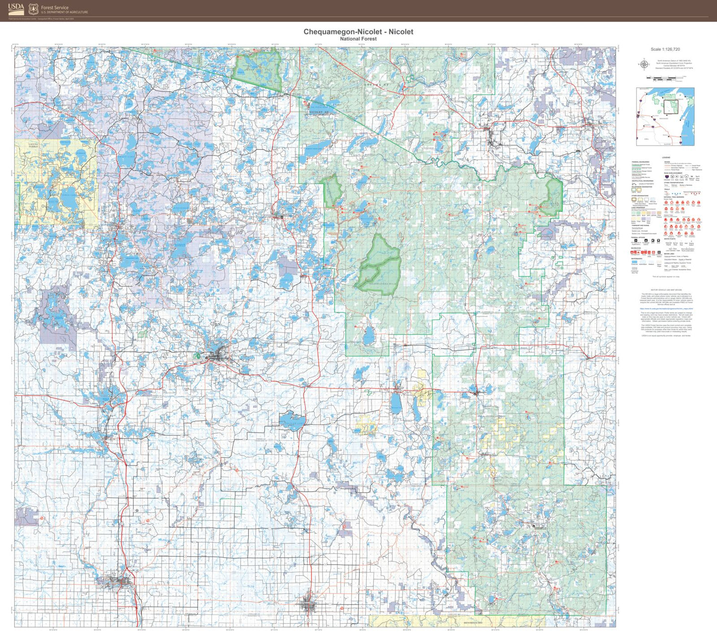 Nicolet National Forest Map
