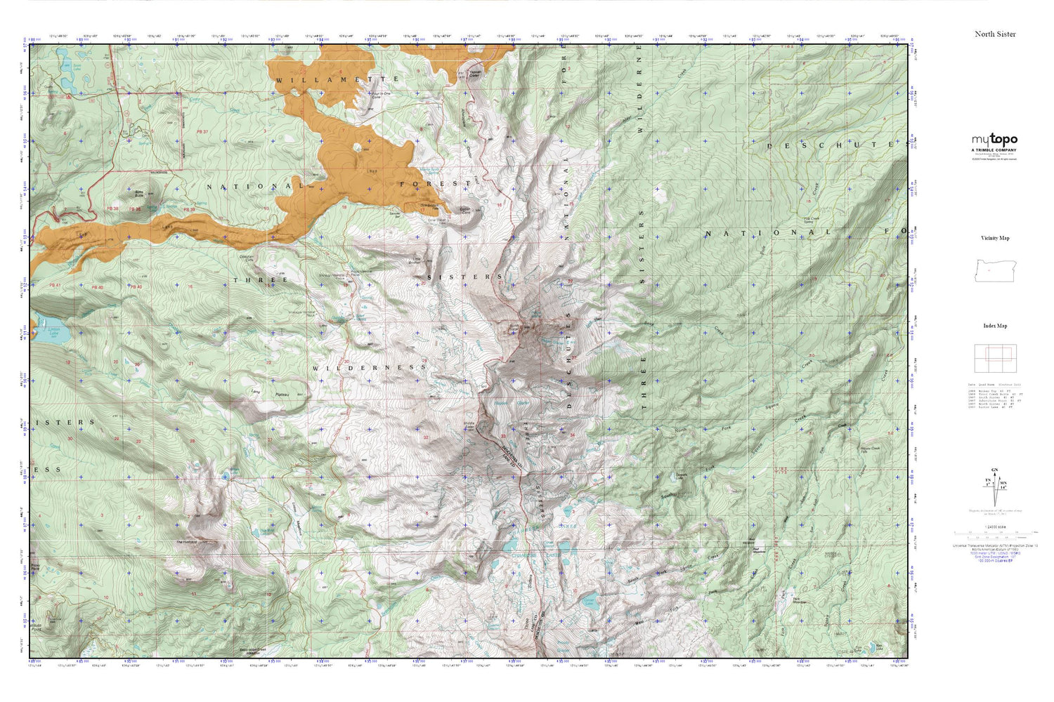 North Sister MyTopo Explorer Series Map Image