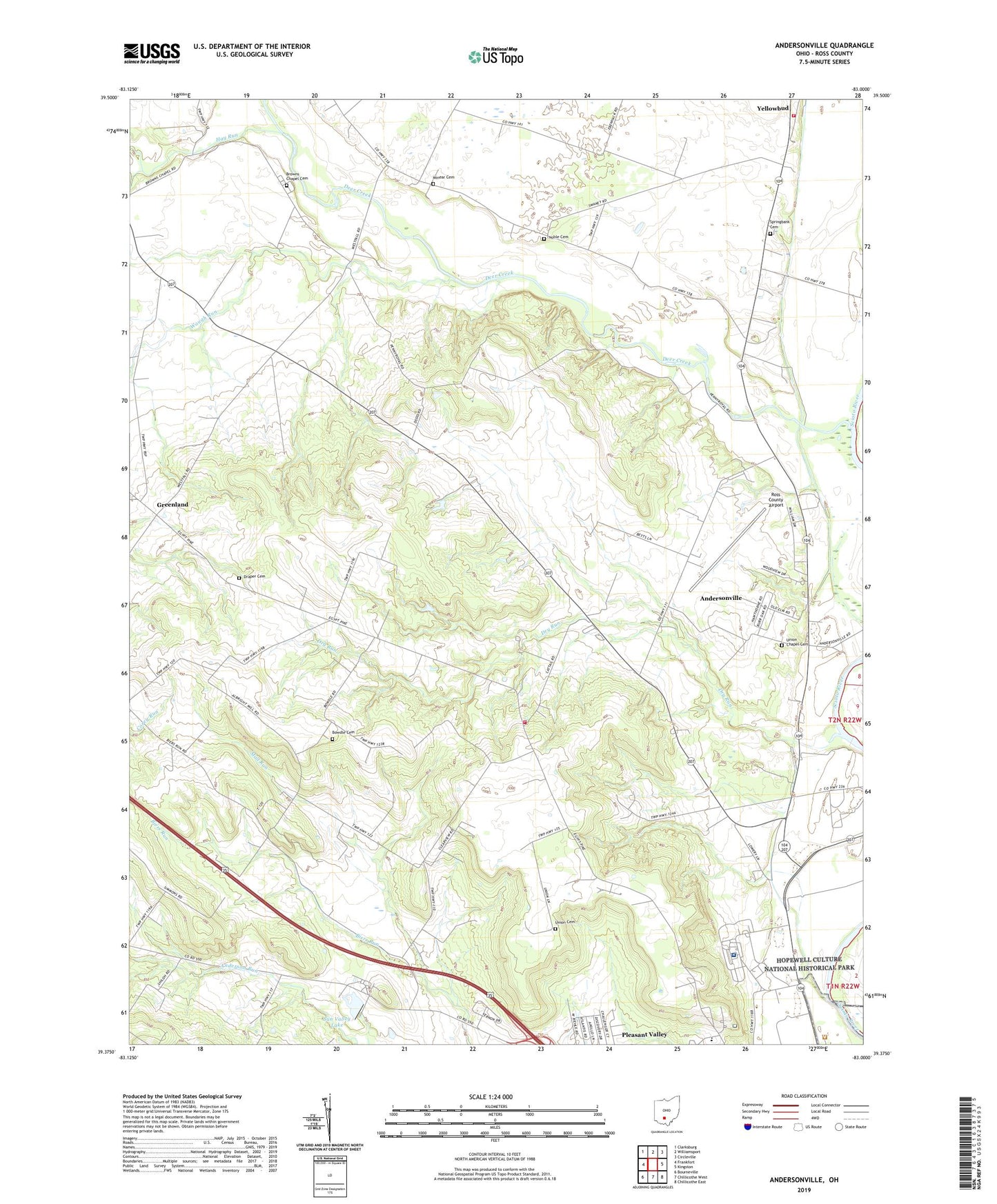 Andersonville Ohio US Topo Map Image