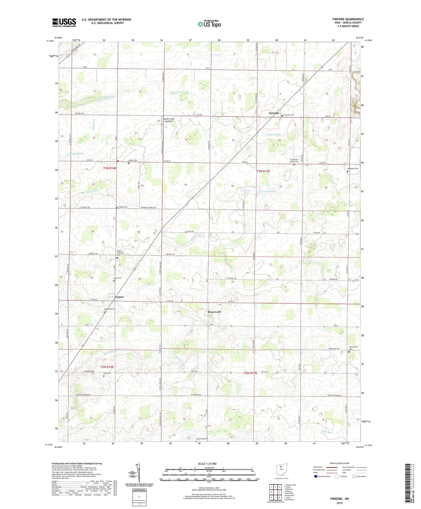 Fireside Ohio US Topo Map Image