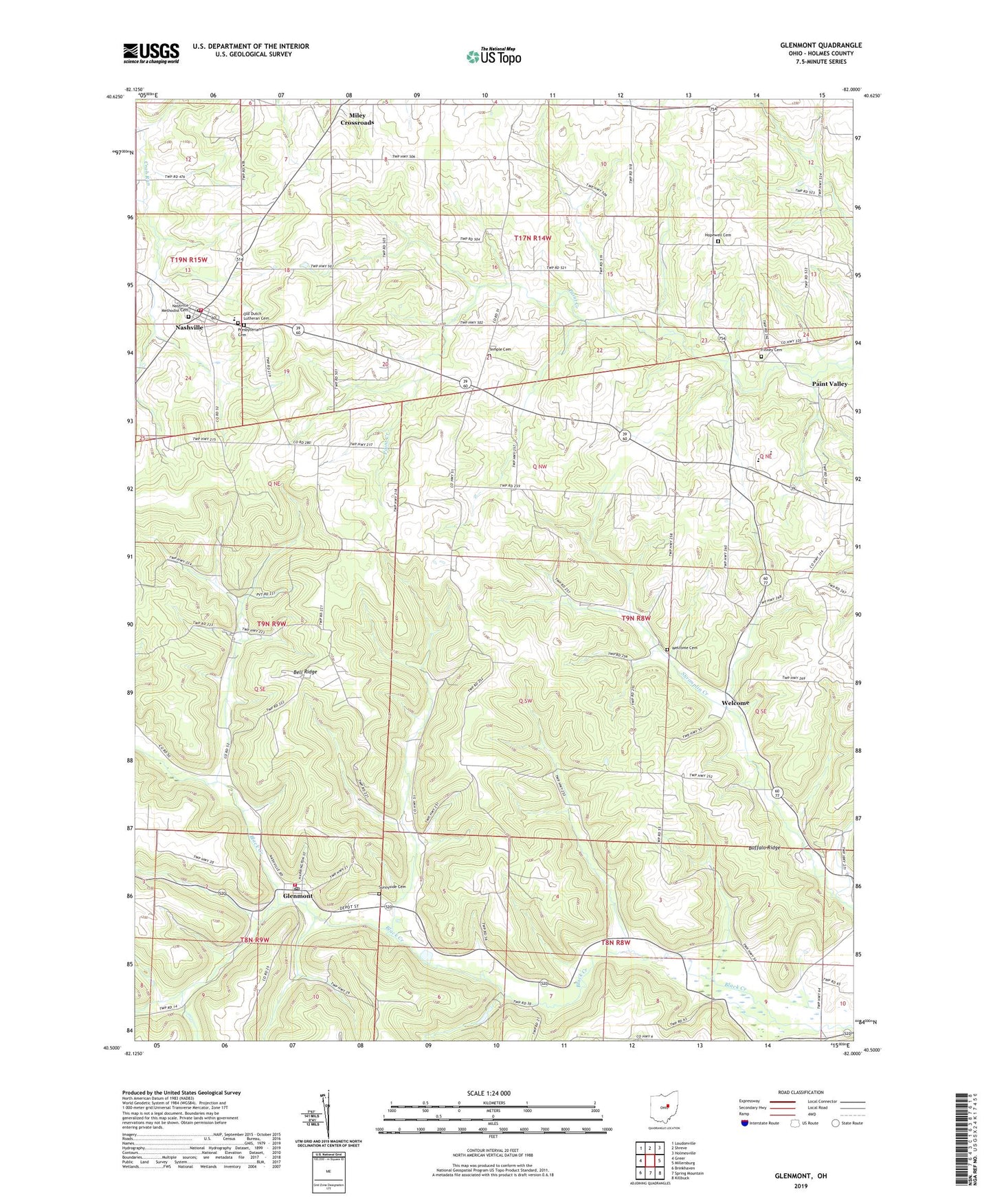 Glenmont Ohio US Topo Map Image