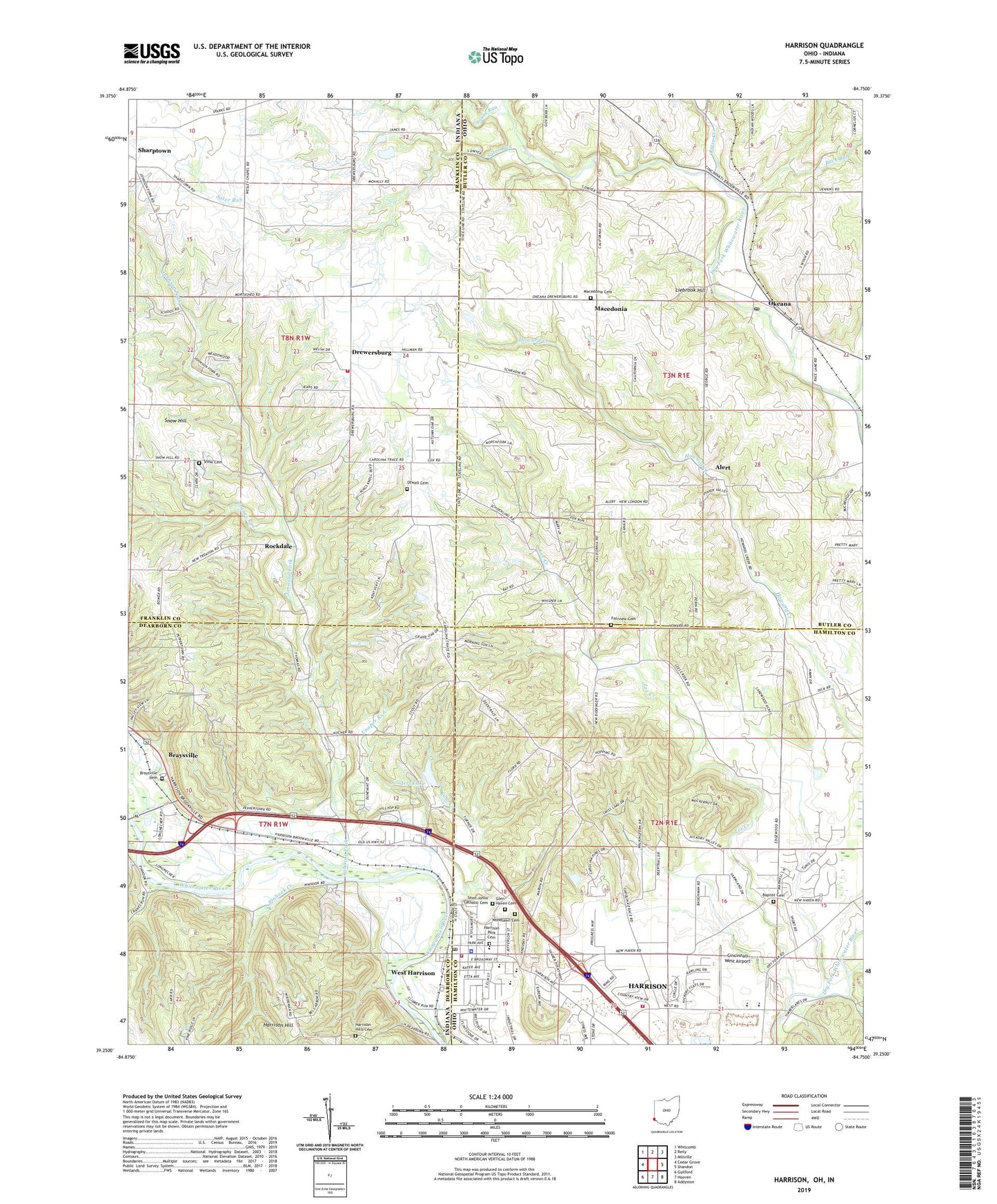 Harrison Ohio US Topo Map Image