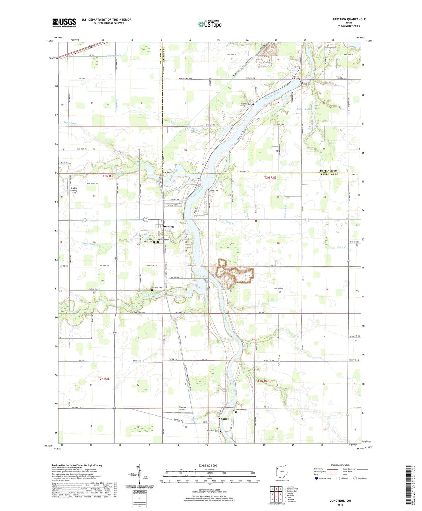 Junction Ohio US Topo Map Image