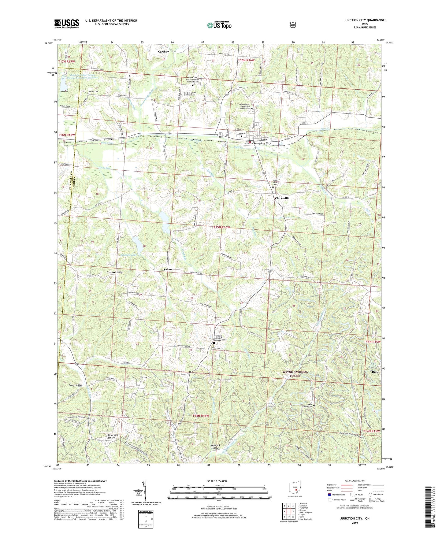 Junction City Ohio US Topo Map Image