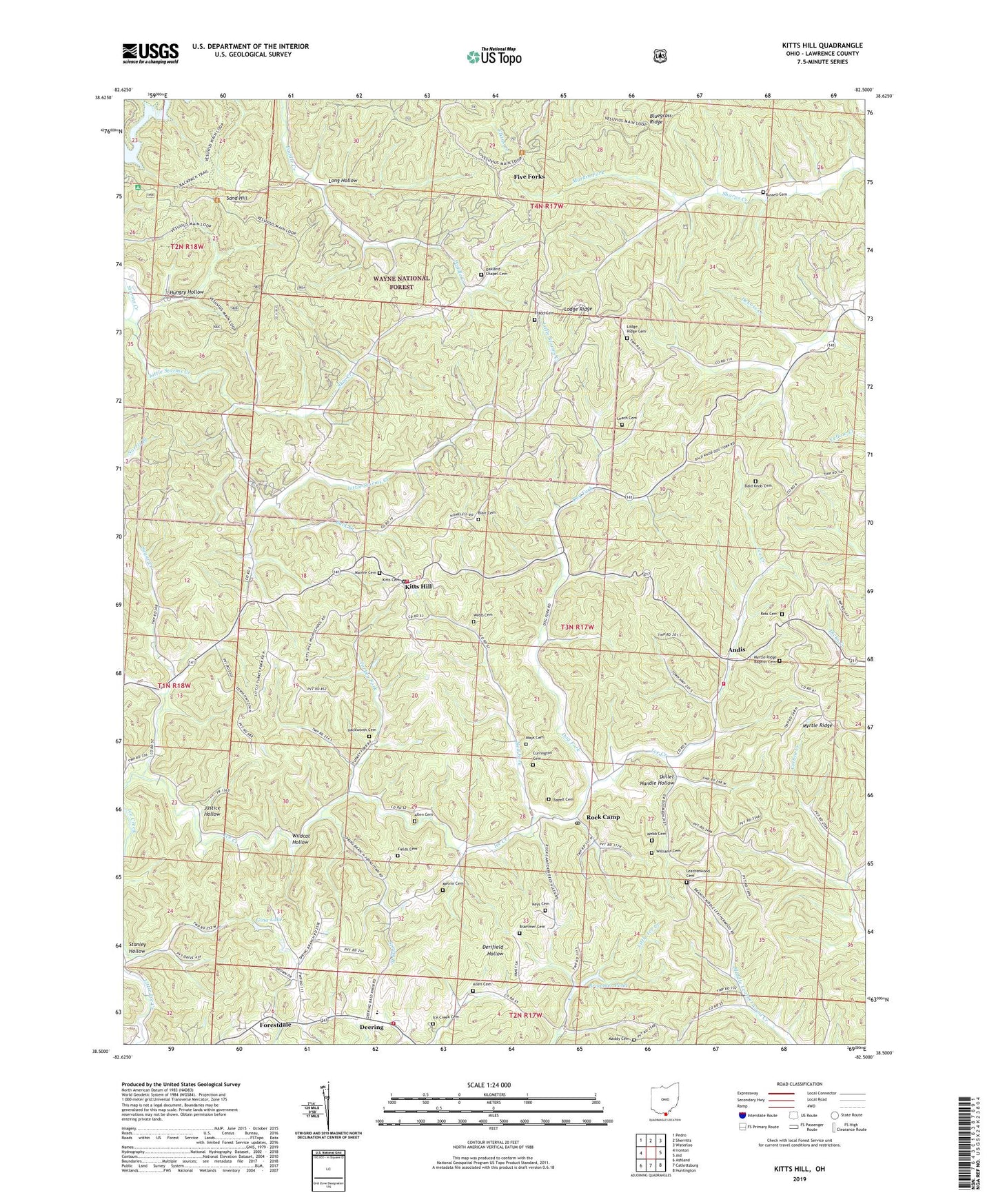 Kitts Hill Ohio US Topo Map Image