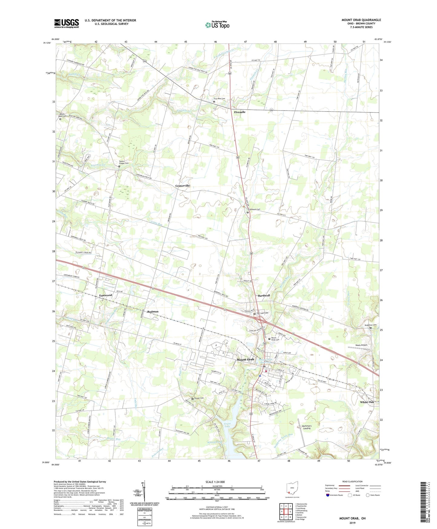 Mount Orab Ohio US Topo Map Image