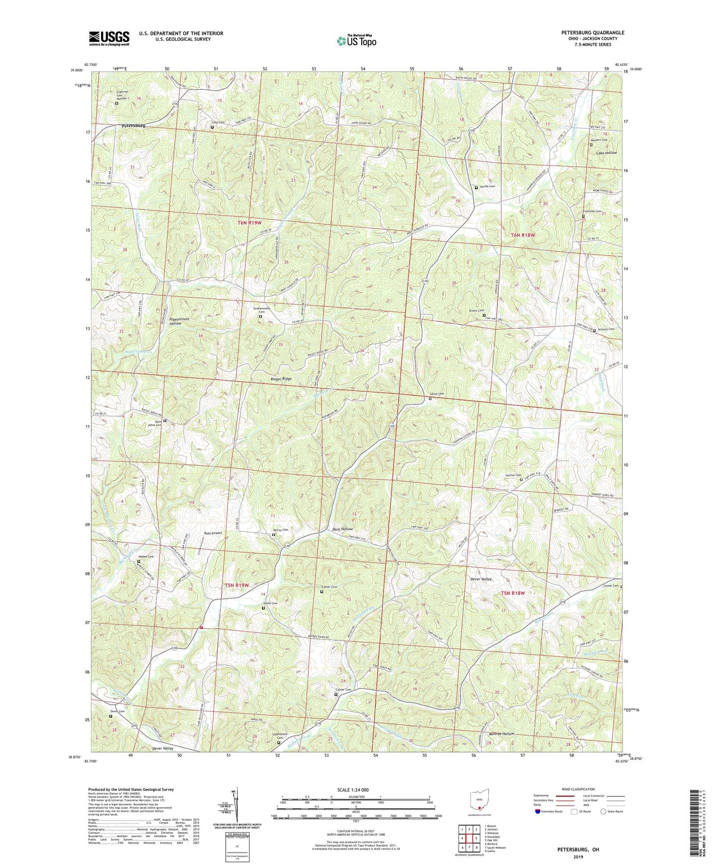 Petersburg Ohio US Topo Map Image