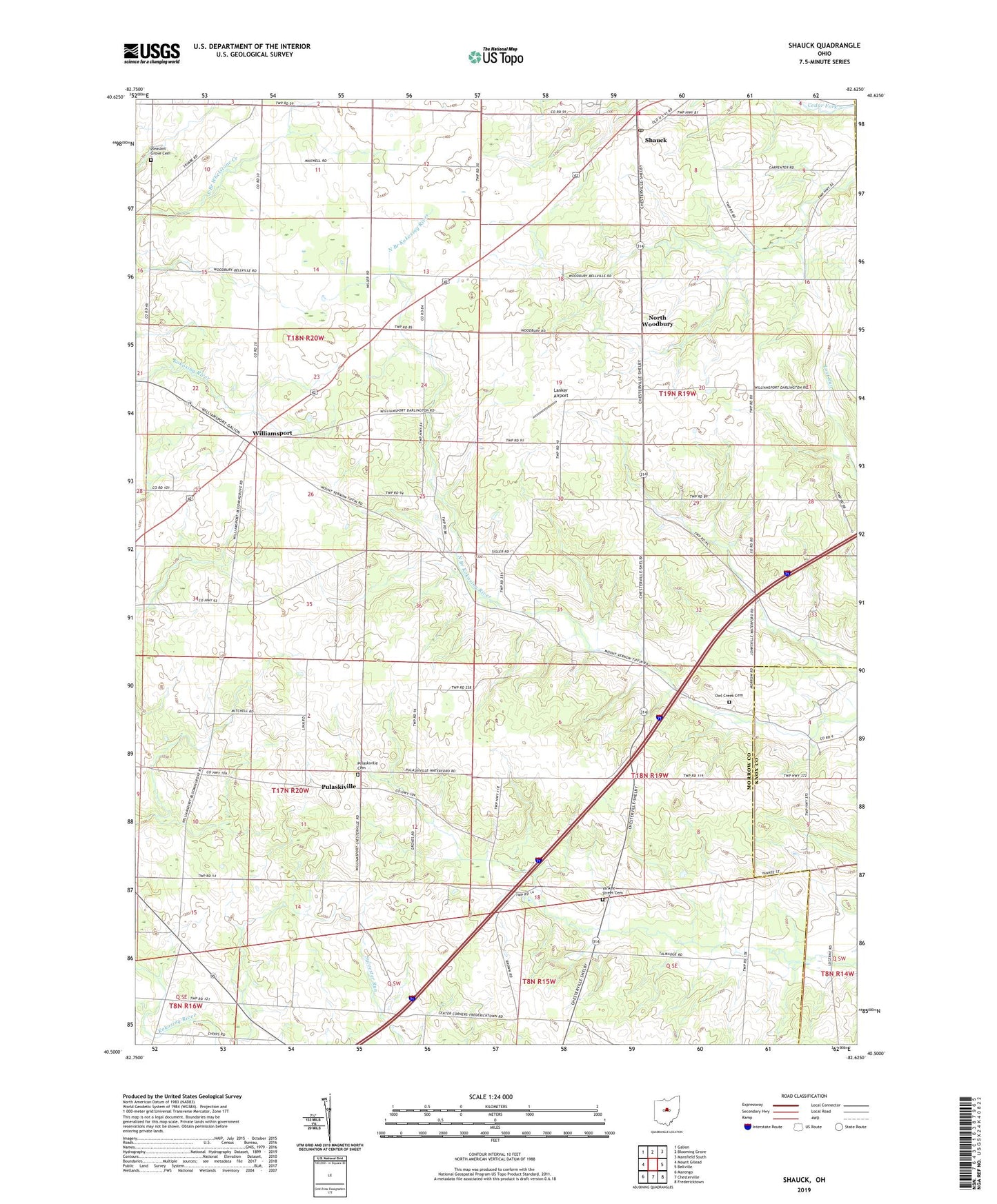 Shauck Ohio US Topo Map Image