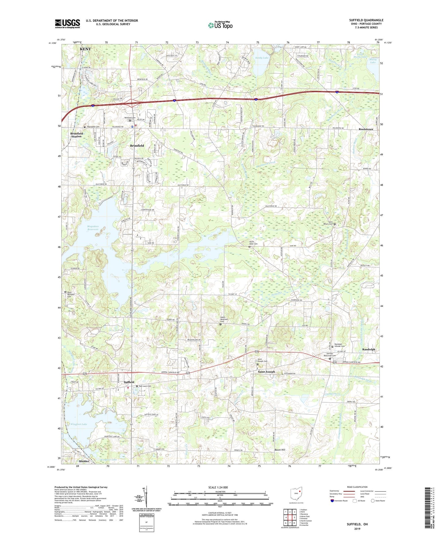 Suffield Ohio US Topo Map Image