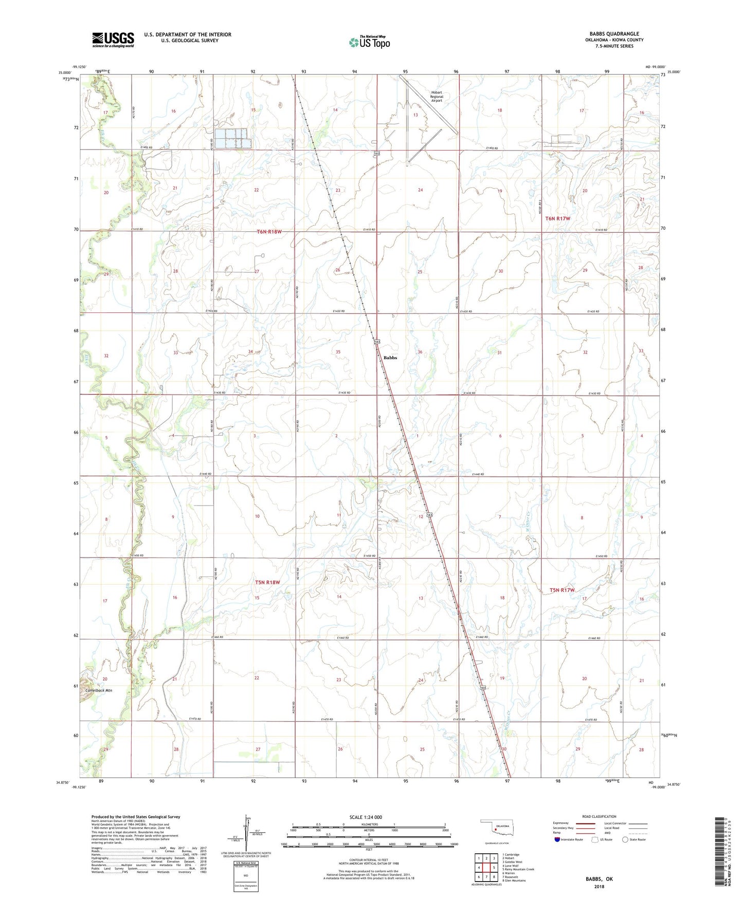 Babbs Oklahoma US Topo Map Image