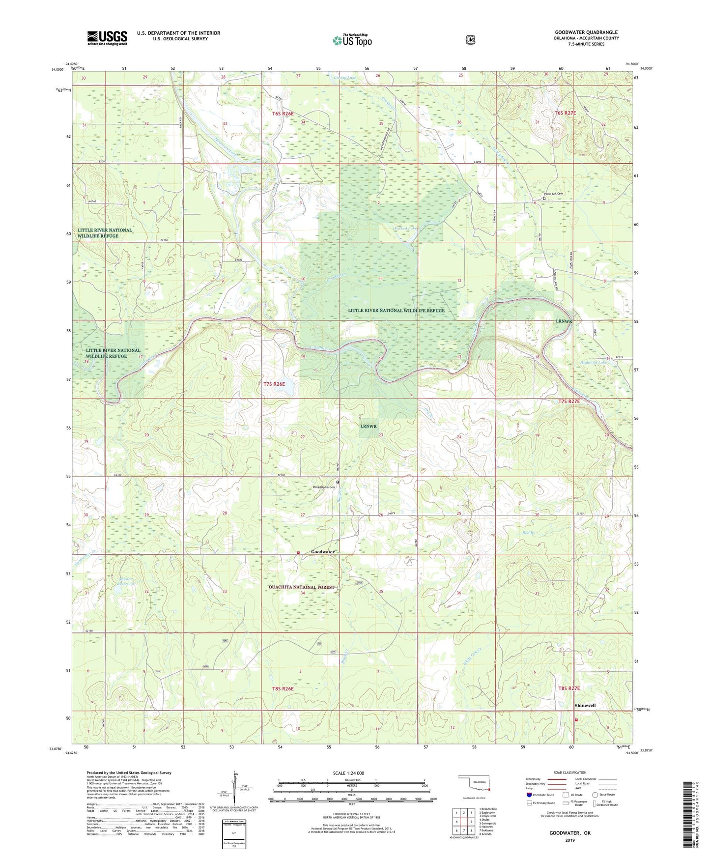 Goodwater Oklahoma US Topo Map Image