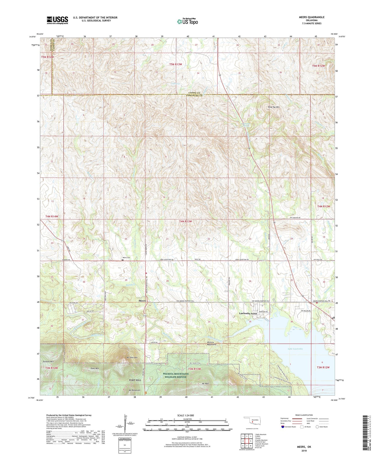 Meers Oklahoma US Topo Map Image