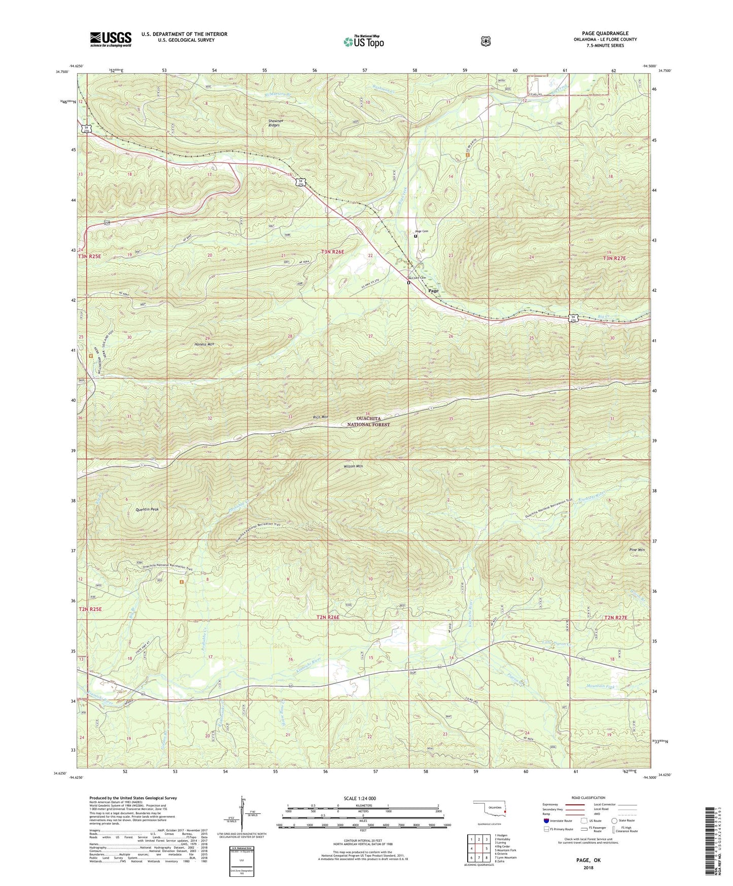 Page Oklahoma US Topo Map Image