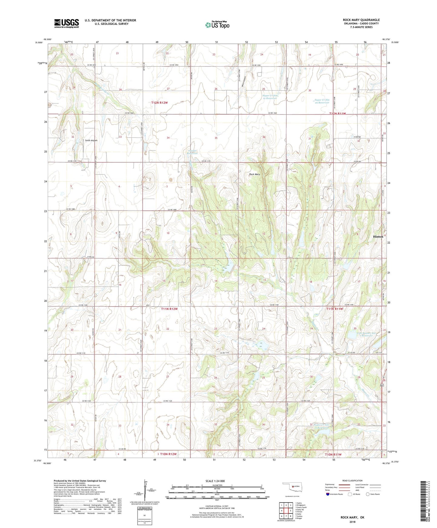 Rock Mary Oklahoma US Topo Map Image