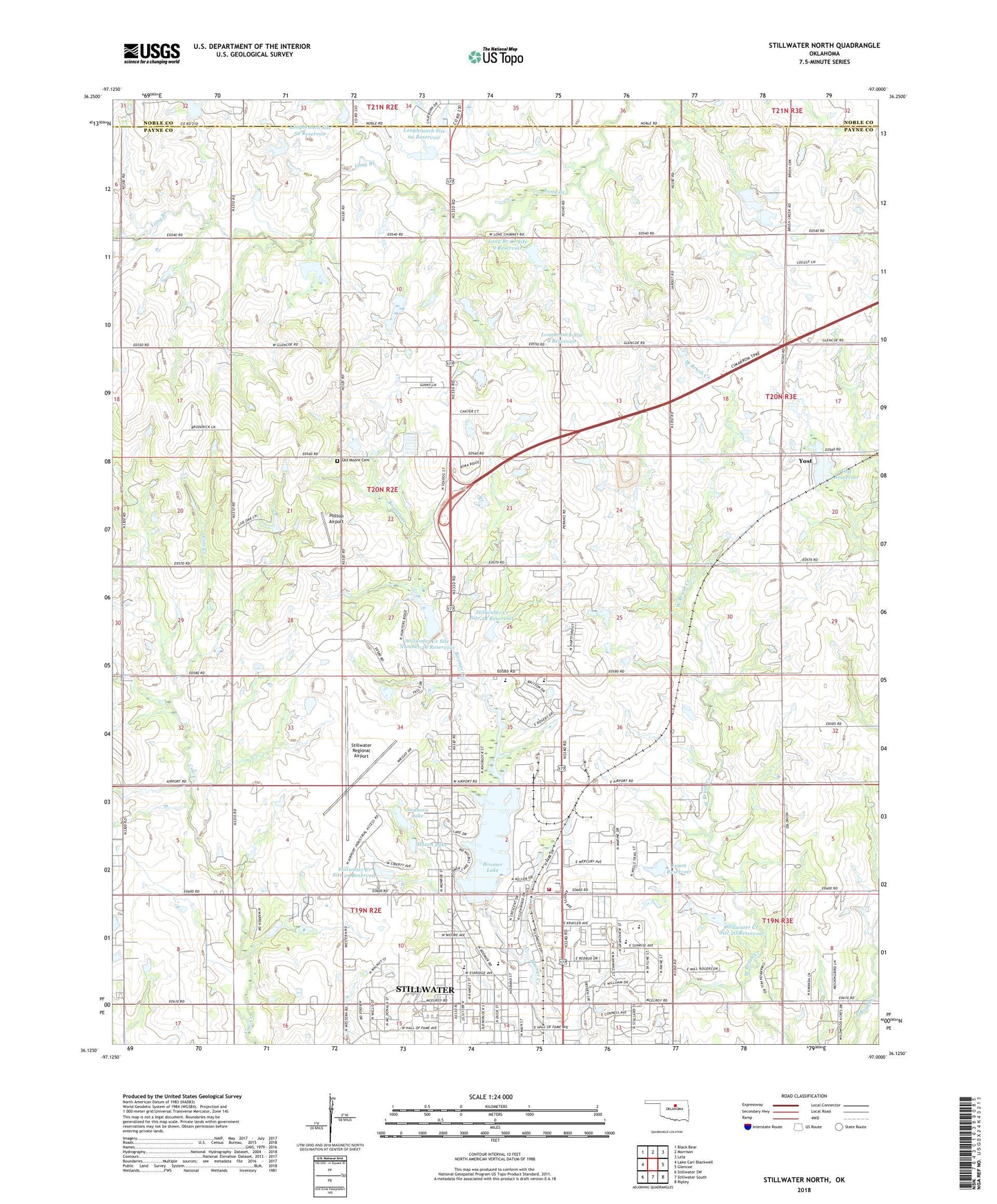 Stillwater North Oklahoma US Topo Map Image